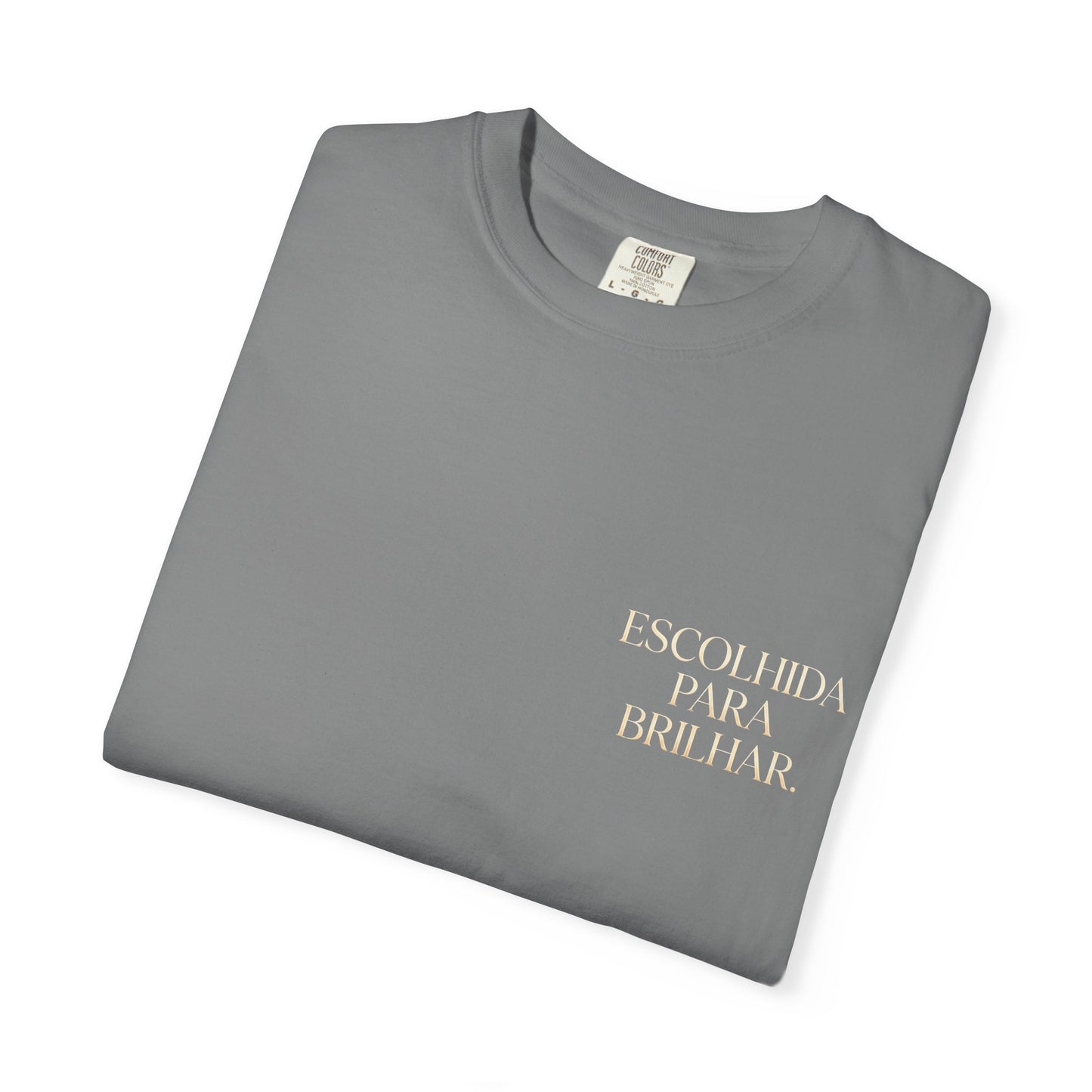 T-shirt tingida em peça "Escolhida Para Brilhar"