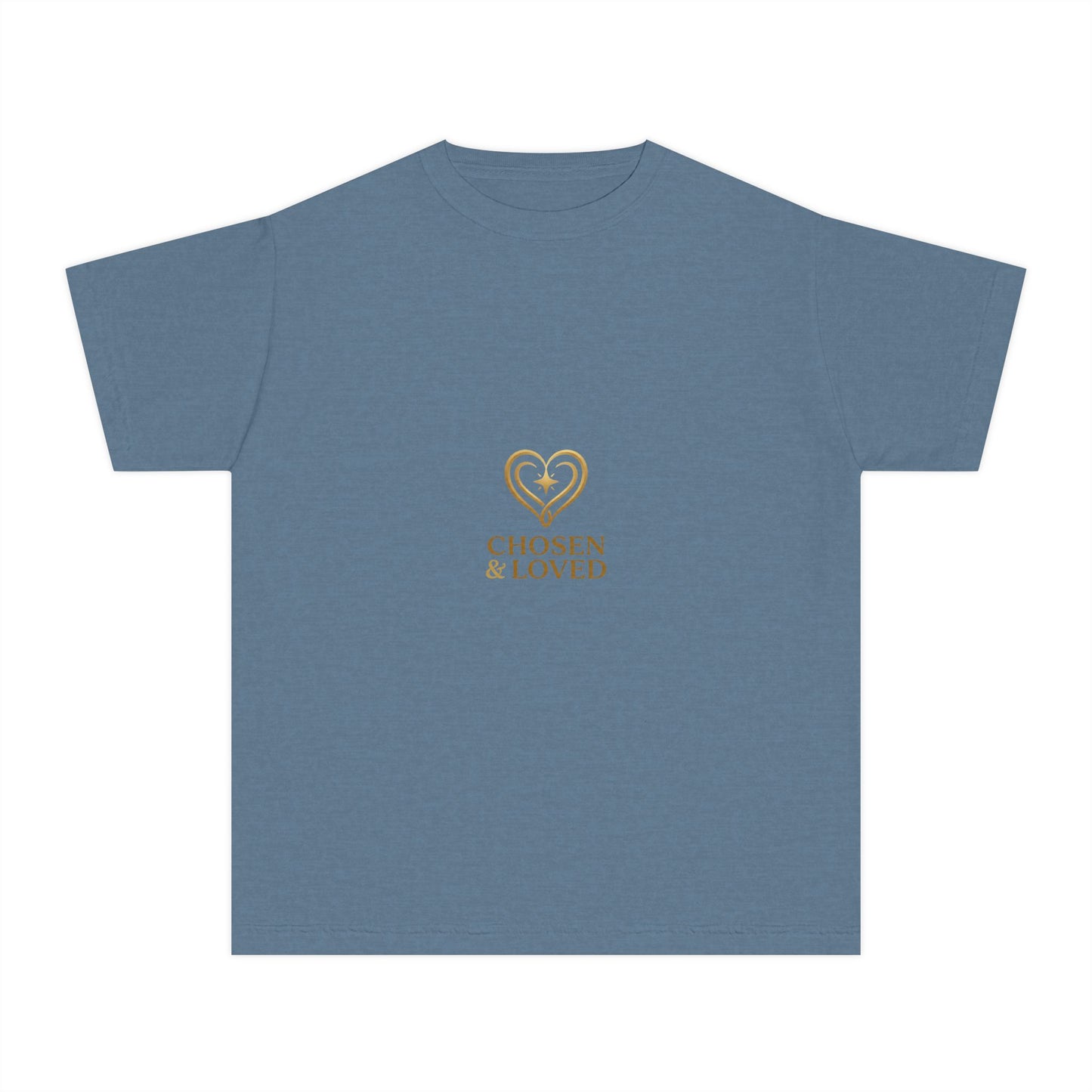 Youth Tee - "Chosen & Loved" Heart Design (Christian Inspirational)