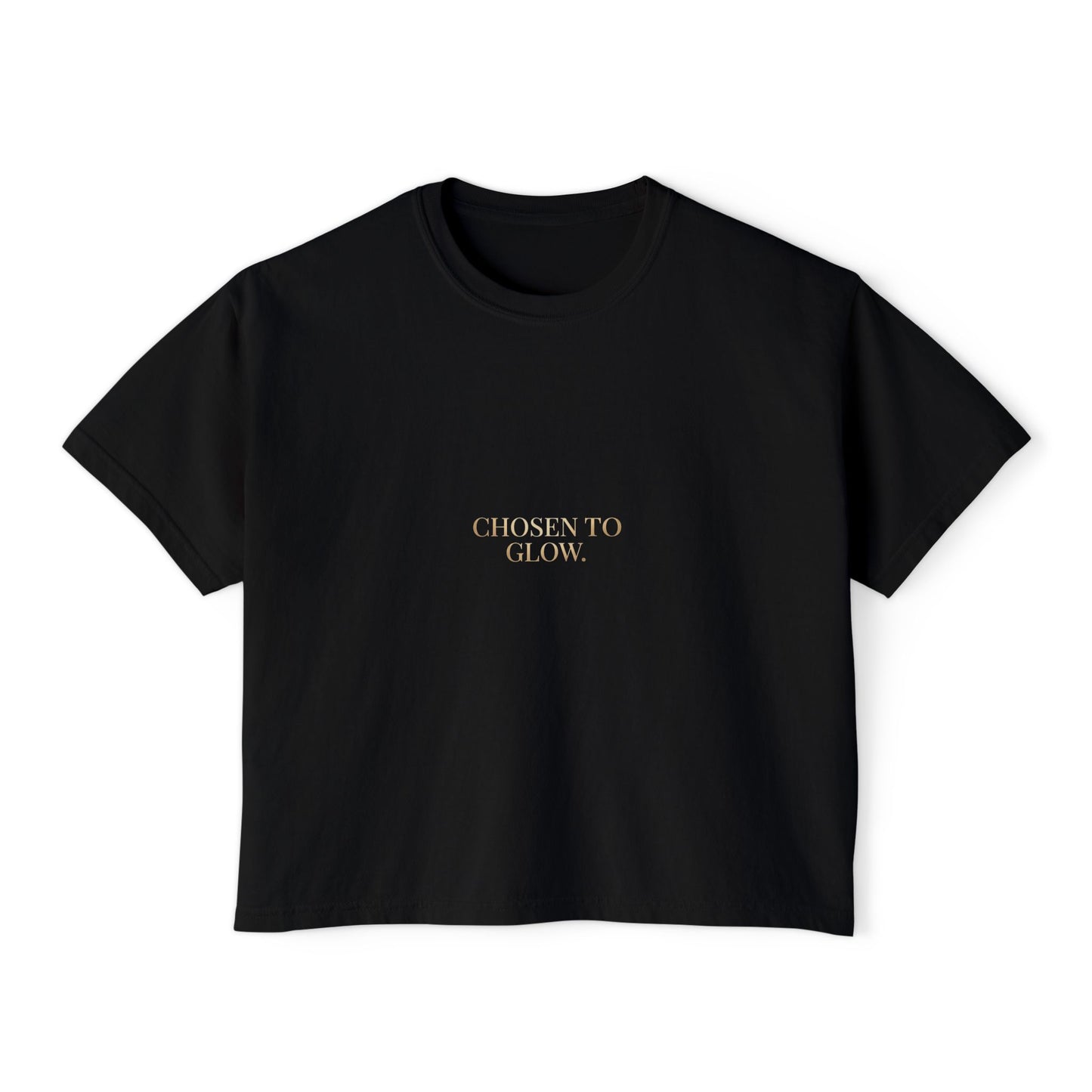 Minimalist Women's Boxy Tee — 'Carefree & Calm' Embroidered Crop T-Shirt