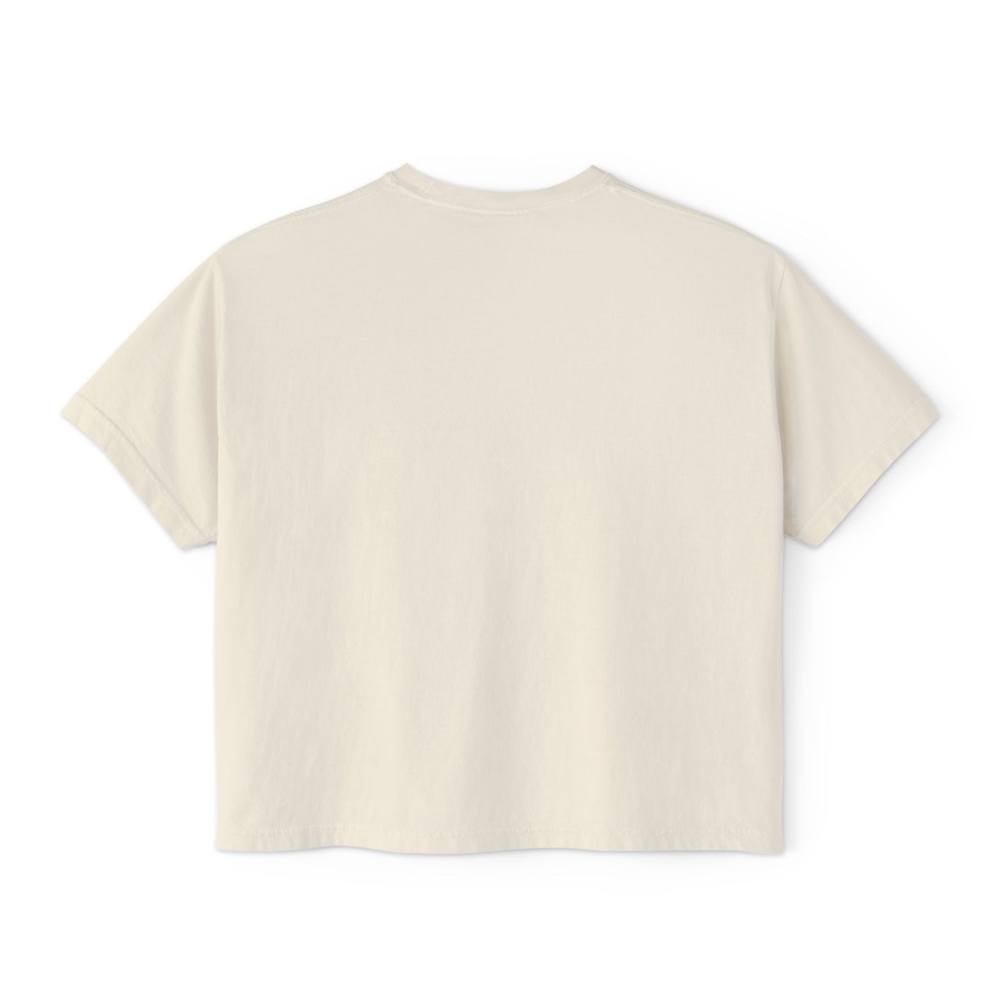 Minimalist Women's Boxy Tee — 'Carefree & Calm' Embroidered Crop T-Shirt