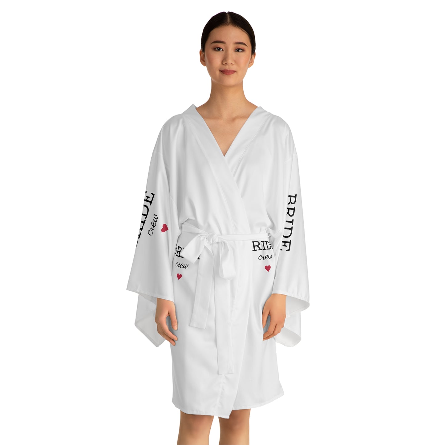 Bride Crew Kimono Robe — Bridesmaid Getting Ready Robe with Heart
