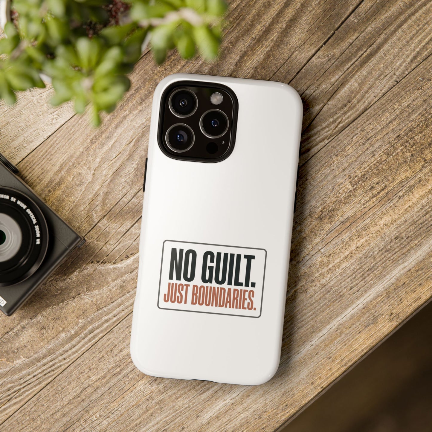 Phone Case — “No Guilt. Just Boundaries.” Motivational Protective Case
