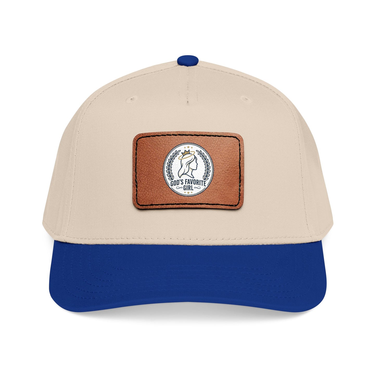 Leather Patch Baseball Cap — “God’s Favorite Girl” Vintage Logo