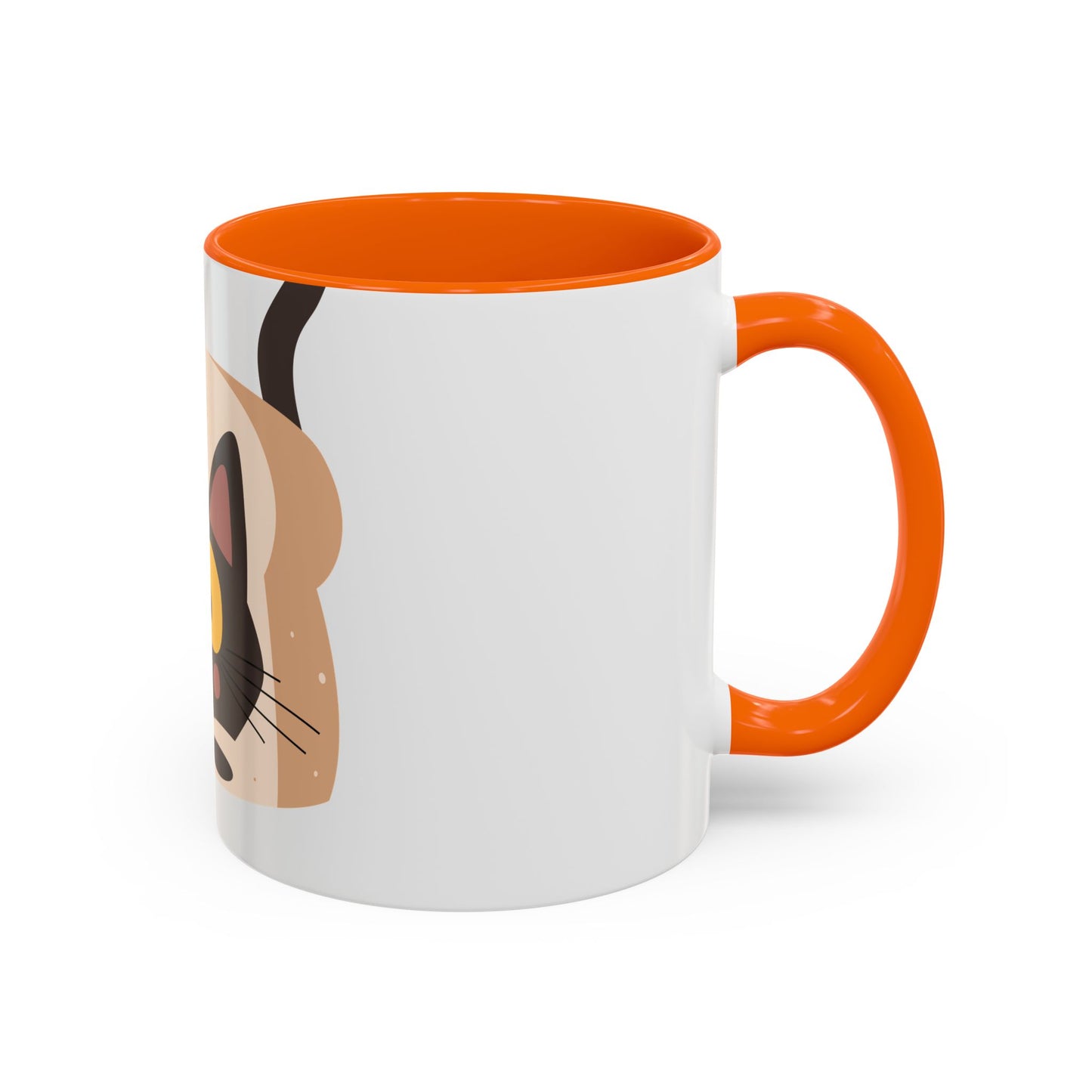 Cat in Toast Accent Coffee Mug – Cute Black Cat Breakfast Mug (11/15oz)