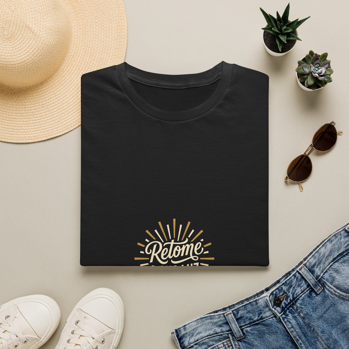 Camiseta — "Retome a sua luz" (Estampa Sunburst)