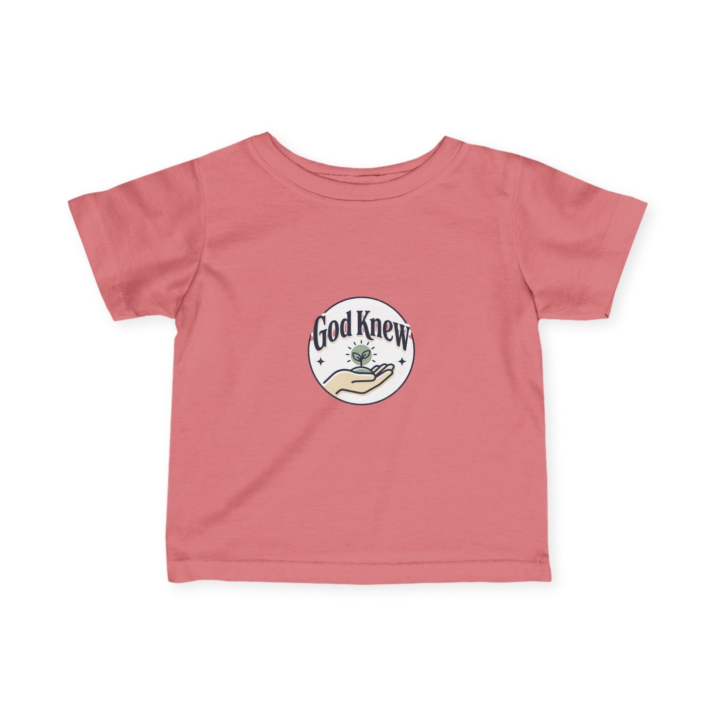 Infant Tee — "God Knew" Hand & Seedling Baby Shirt (Christian Newborn Gift)