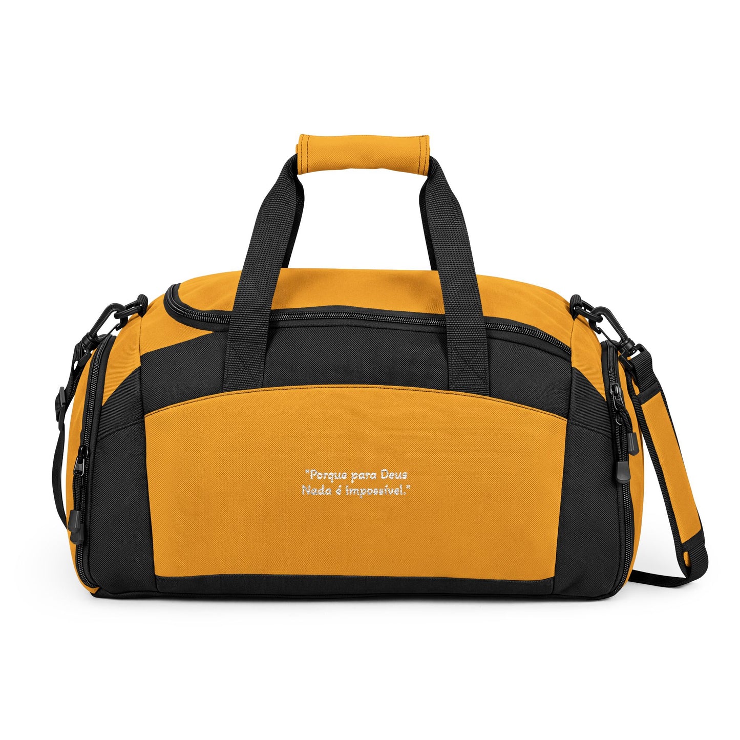 Bolsa de Academia Bordada – "Porque Para Deus Nada é Impossível"