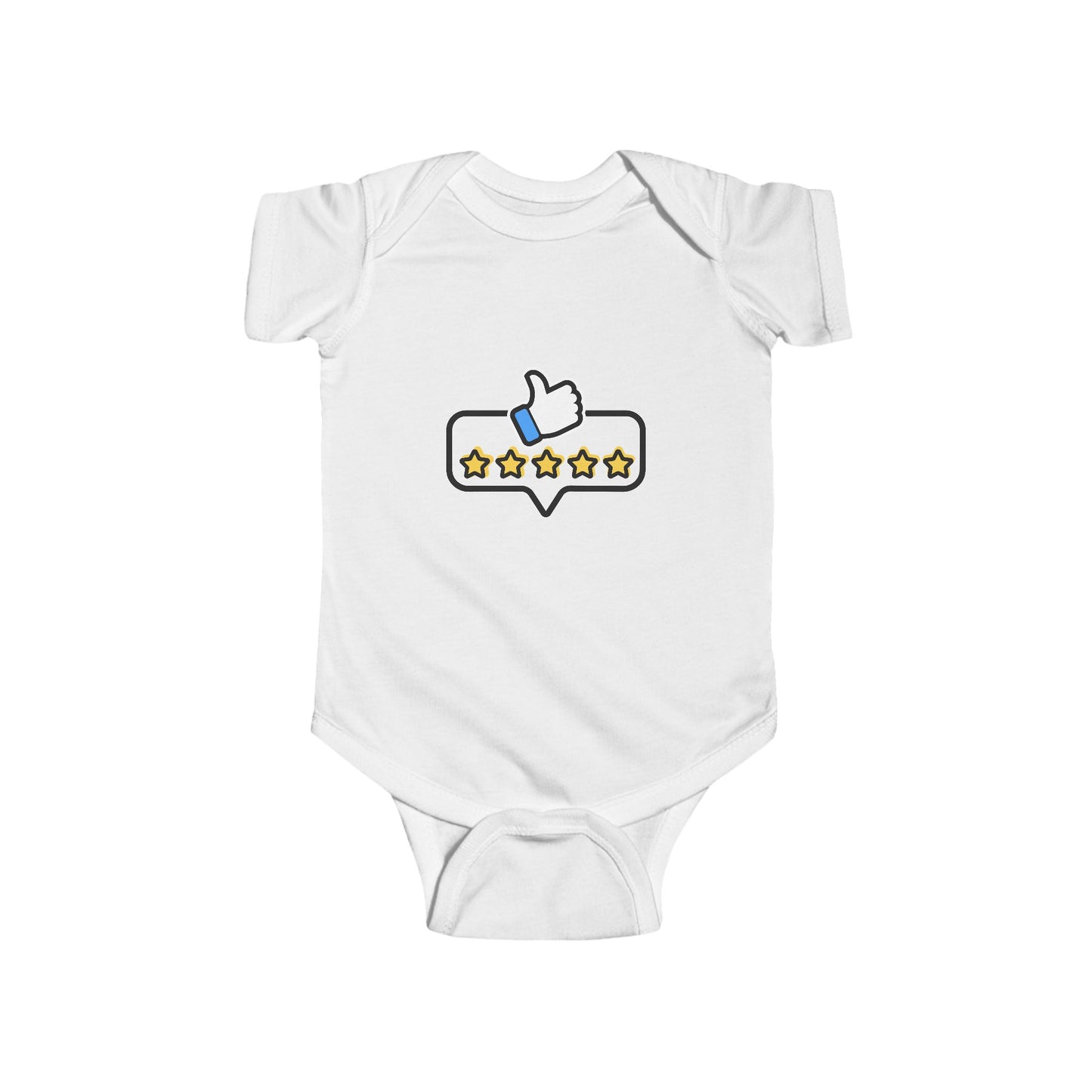 Baby Onesie — 5-Star Thumbs Up Rating Graphic