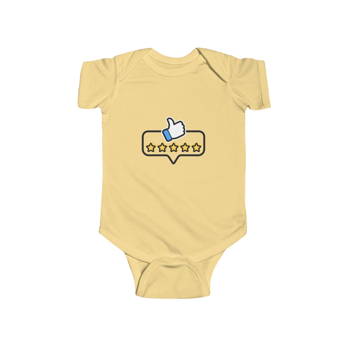 Baby Onesie — 5-Star Thumbs Up Rating Graphic