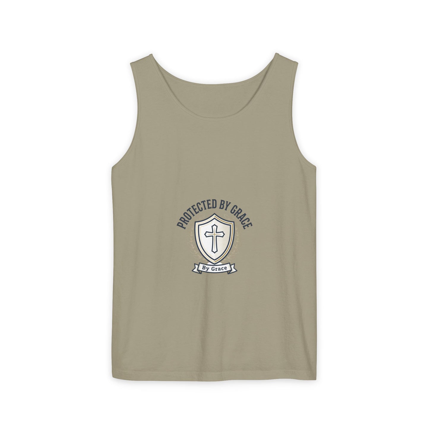 Protected by Grace Cross Tank Top — Christian Faith Graphic
