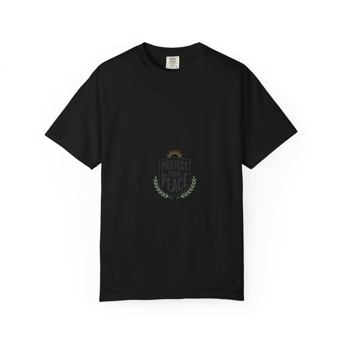 Protect Your Peace T-Shirt — Minimal Shield Graphic, Inspirational Casual Tee