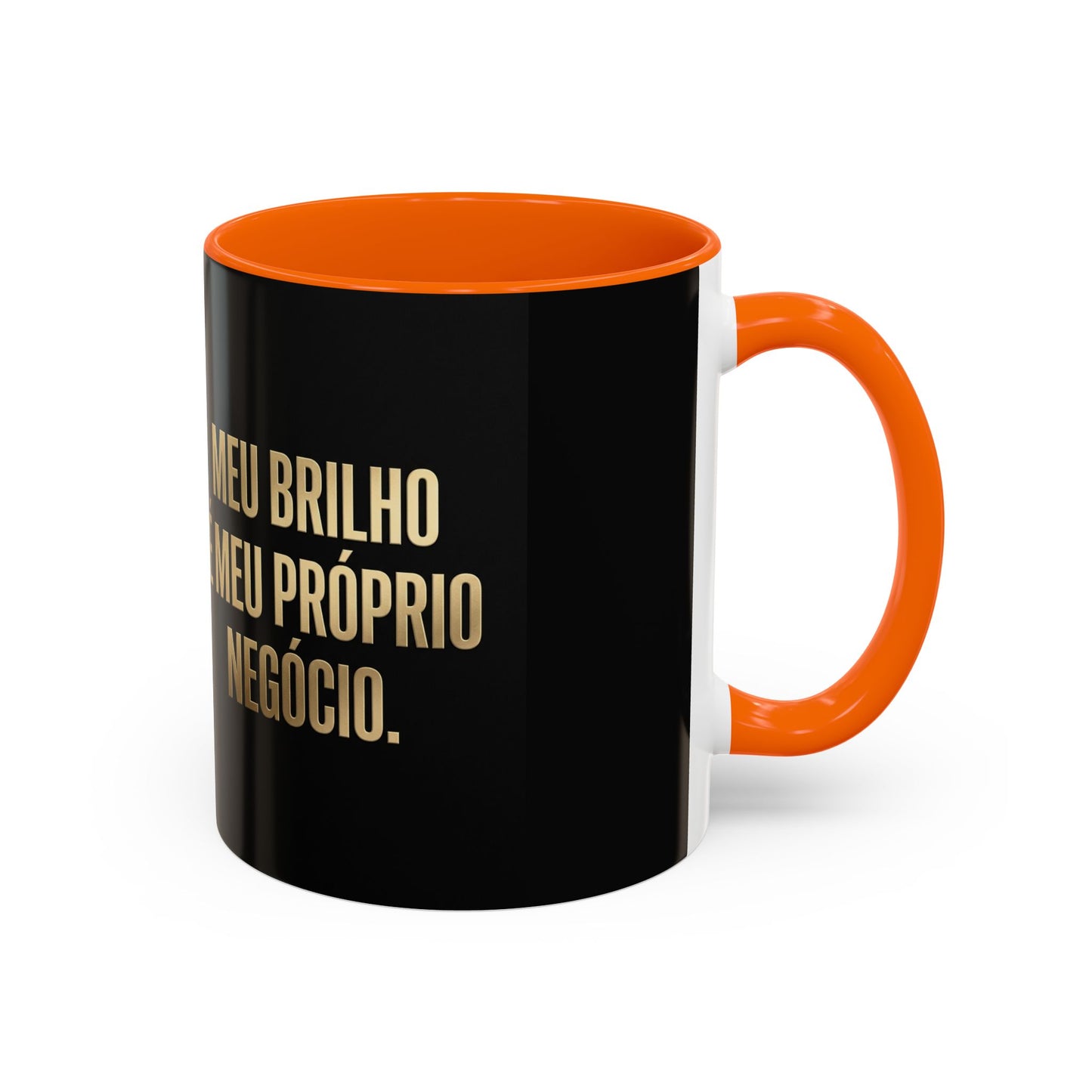 Caneca de café - Caneca inspiradora com detalhes pretos "Meu Brilho É Meu Próprio Negócio" (11/15 onças)