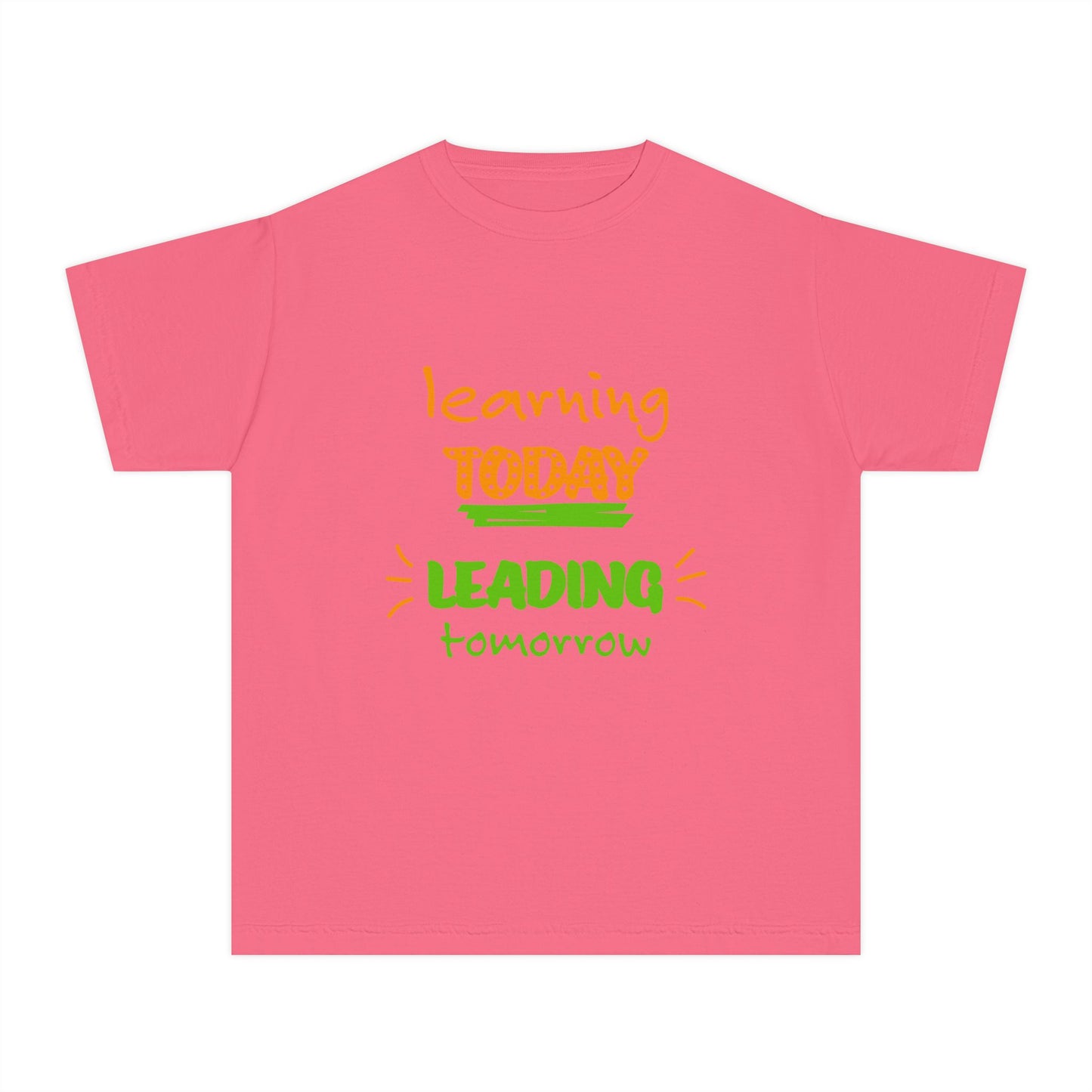 Youth Tee — "Learning Today, Leading Tomorrow" Inspirational School Shirt