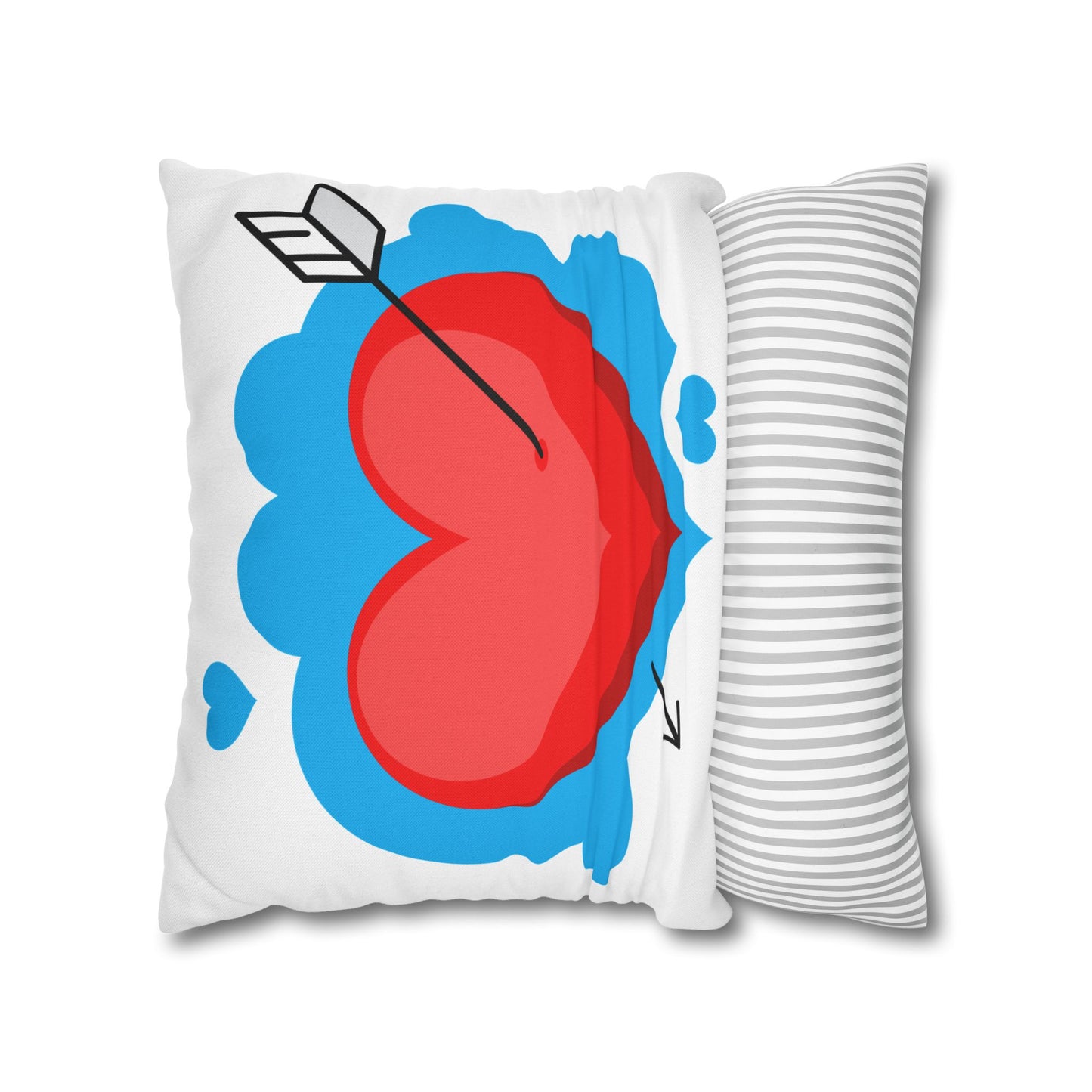 Heart with Arrow Decorative Pillow – Cute Valentine Accent Cushion