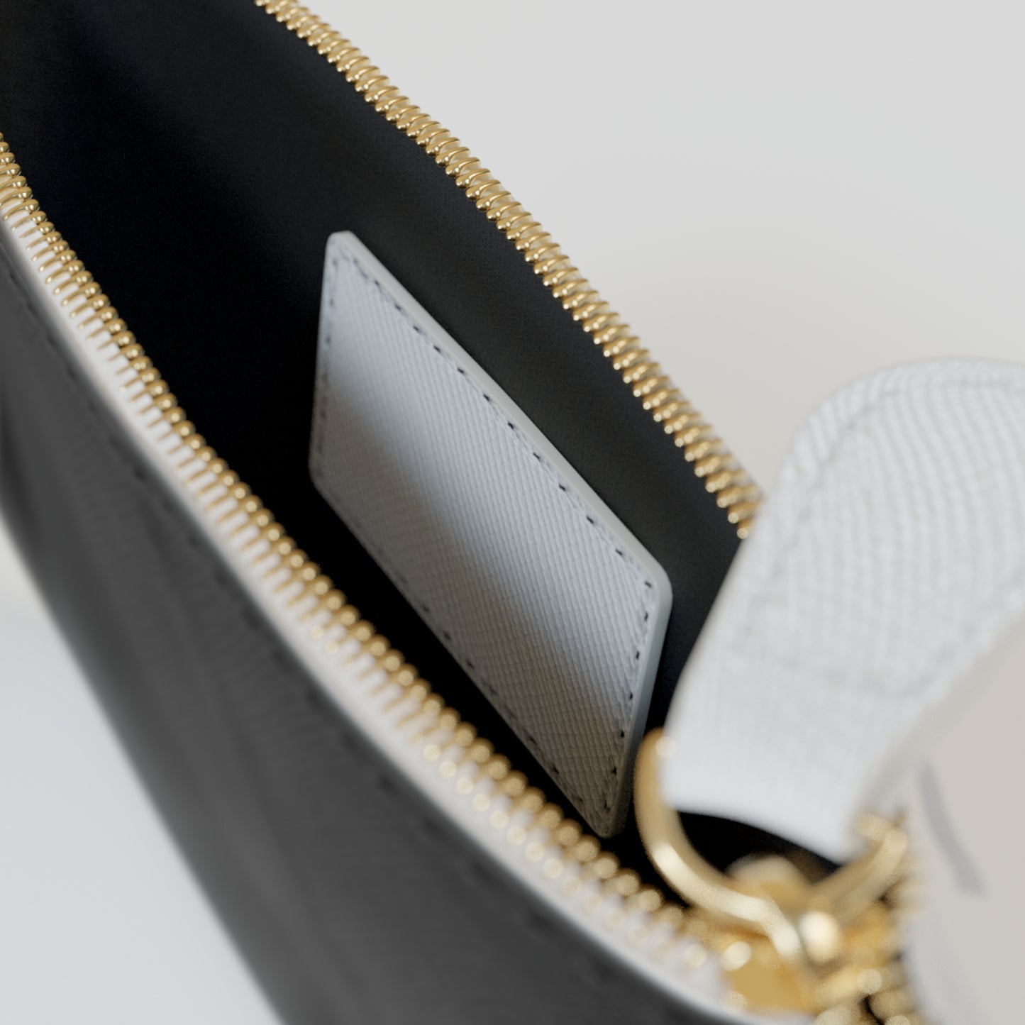 Hustle Mini Clutch Bag — Black Zip Pouch with Red Script "Hustle"