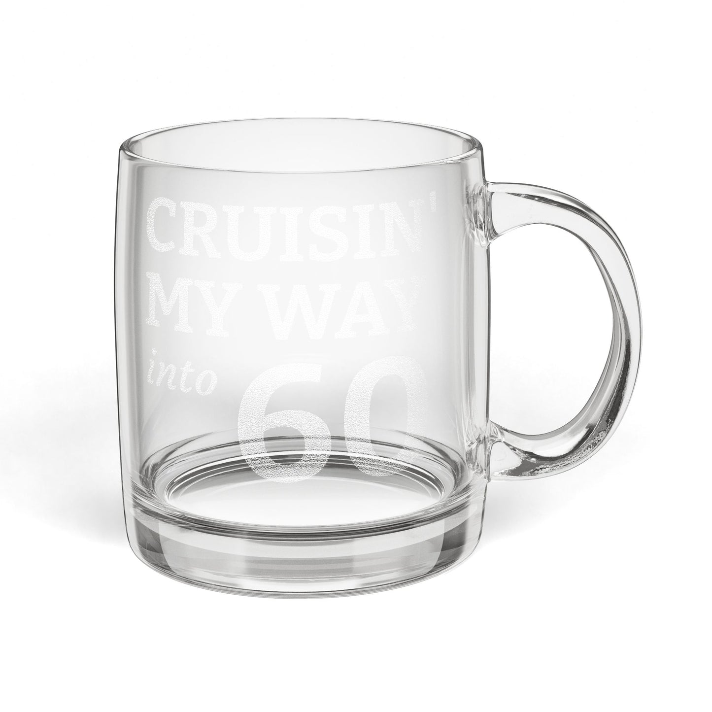 Engraved Glass Coffee Mug — 12.25 oz Clear Personalized Coffee Cup