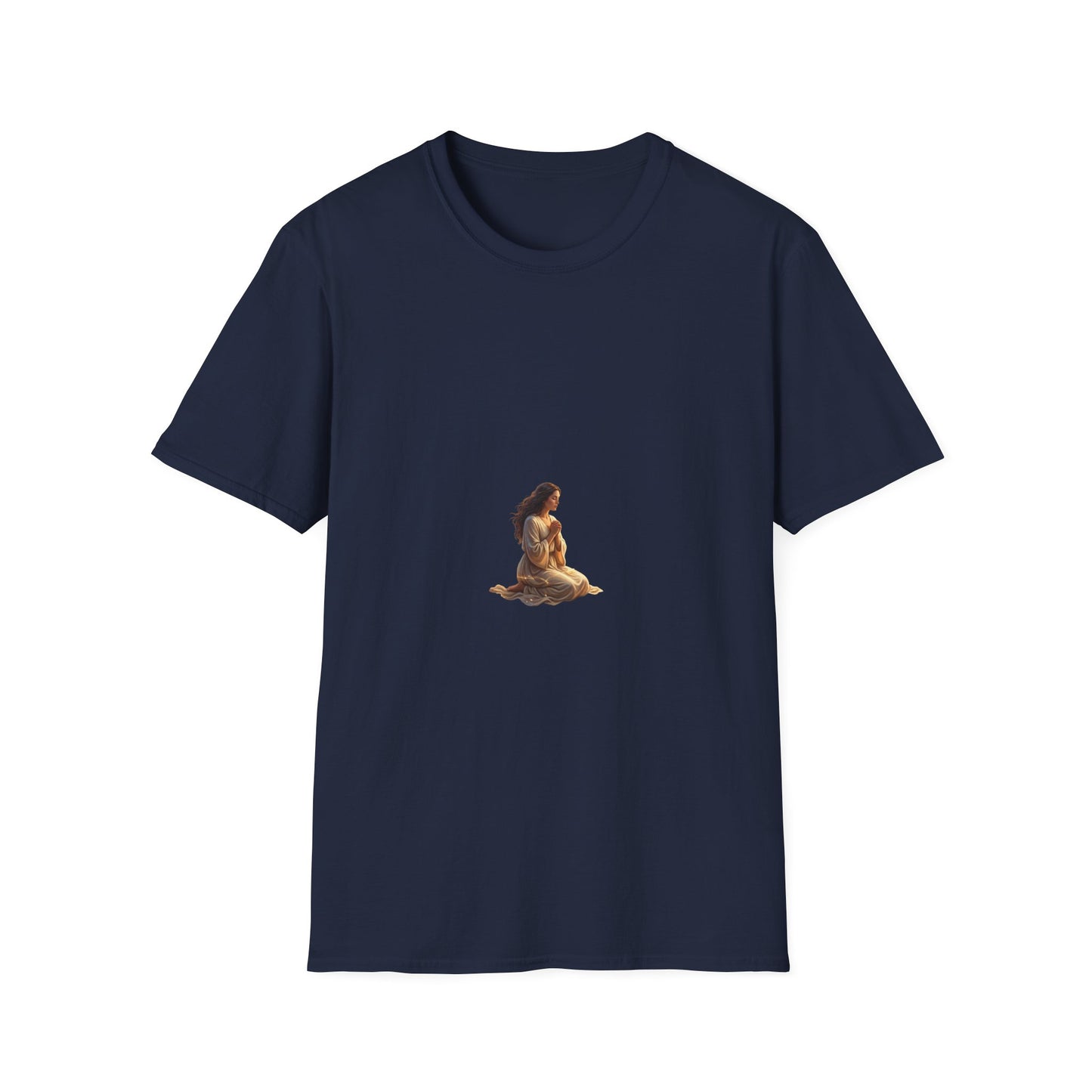 Meditating Woman Minimalist Yoga T-Shirt — Mindful Meditation Tee