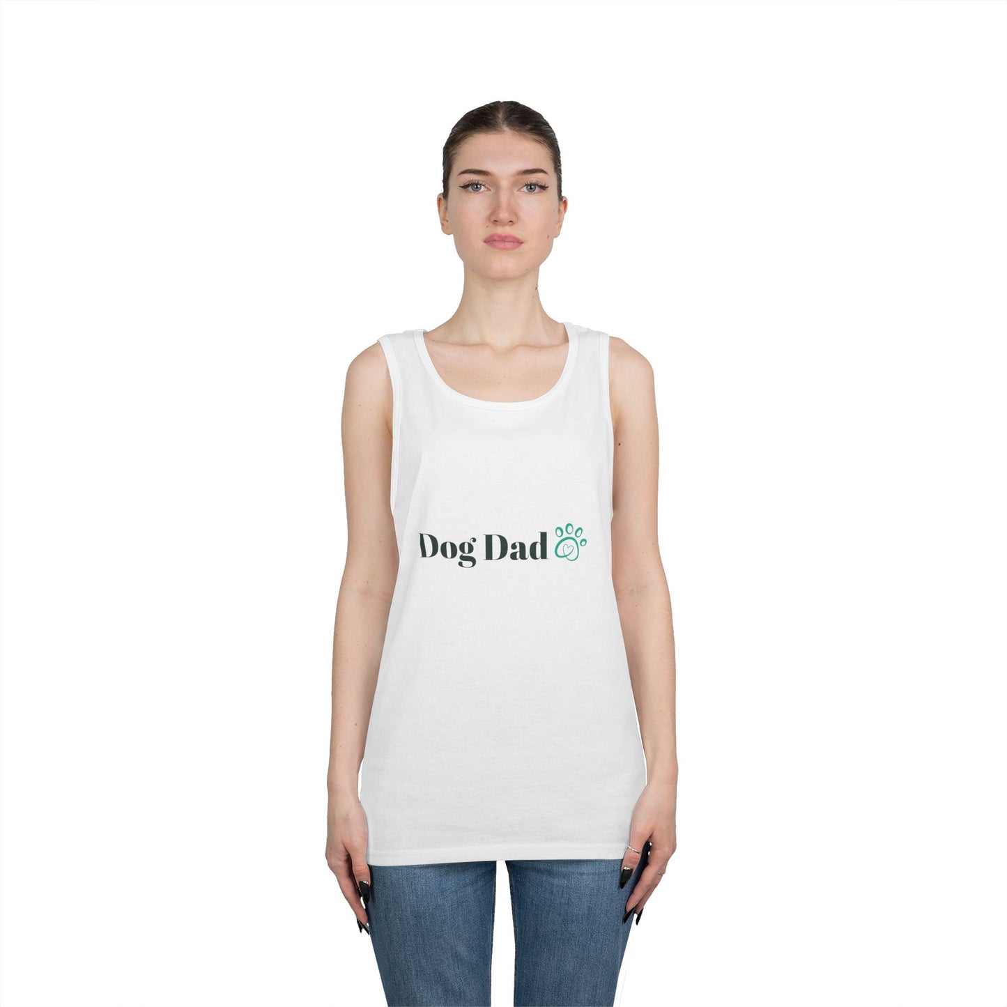 Dog Dad Tank Top — Minimal Paw Print Men’s Summer Tee