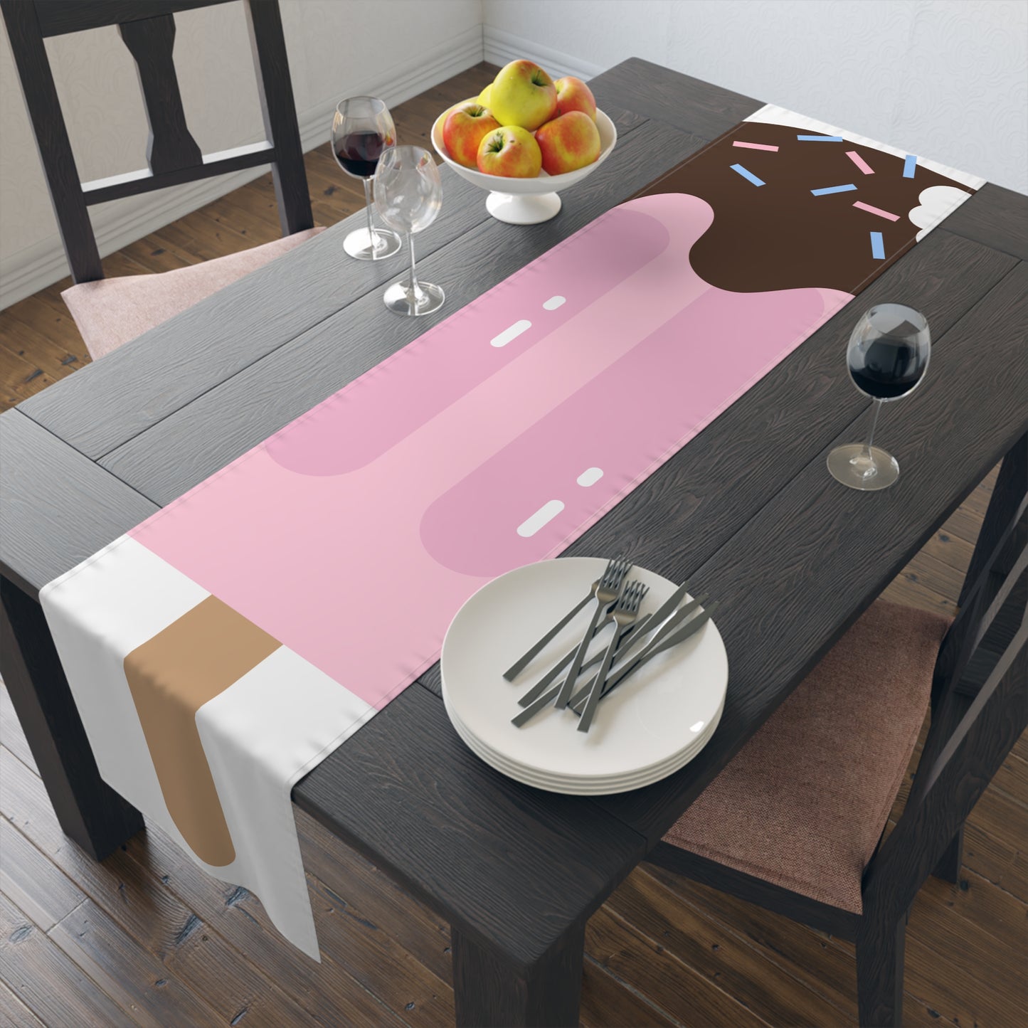 Pink Ice Pop Table Runner – Cute Popsicle Summer Dining Decor