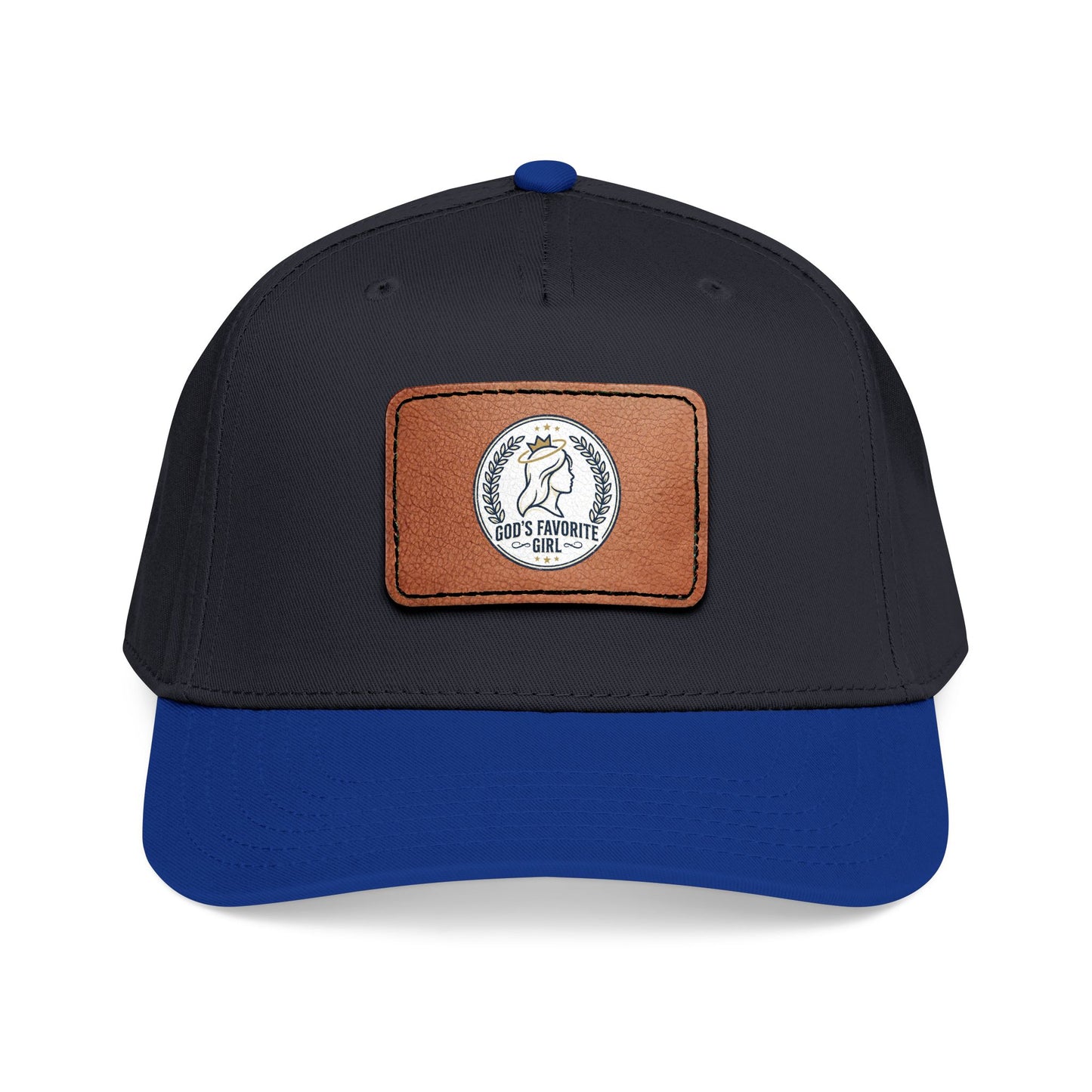 Leather Patch Baseball Cap — “God’s Favorite Girl” Vintage Logo