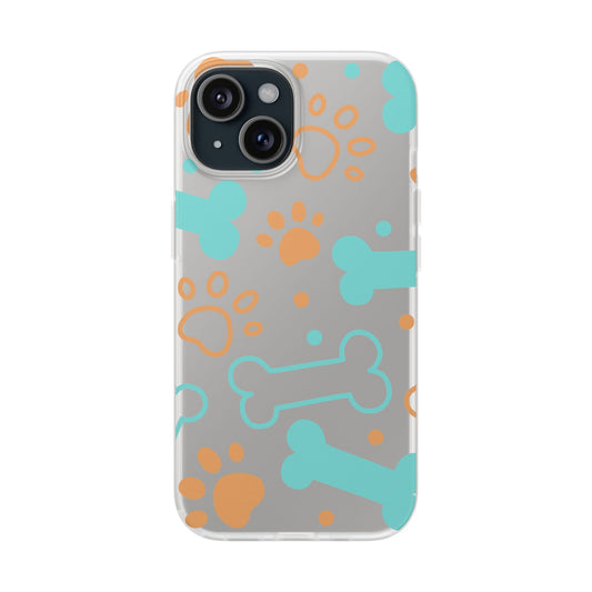 Flexi Case - Dog Lover's Playful Paw Print and Bone Design