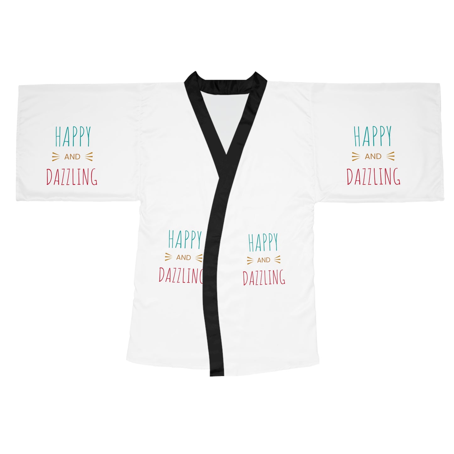 Kimono Robe — "Happy and Dazzling" Lightweight Long-Sleeve Lounge Wrap