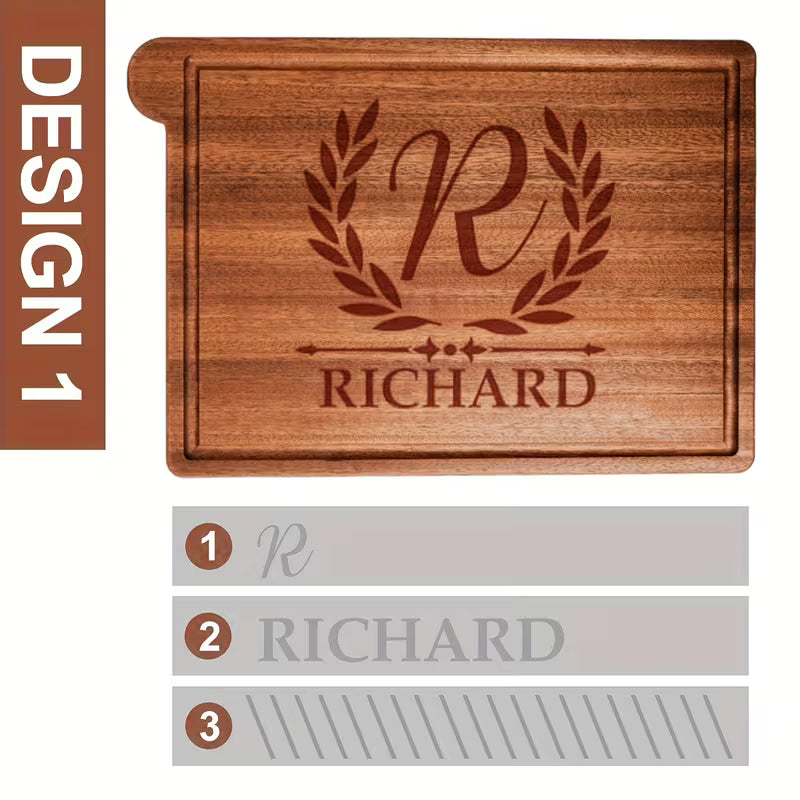 Personalized Wooden Cutting Board | Custom Engraved Kitchen Chopping Board