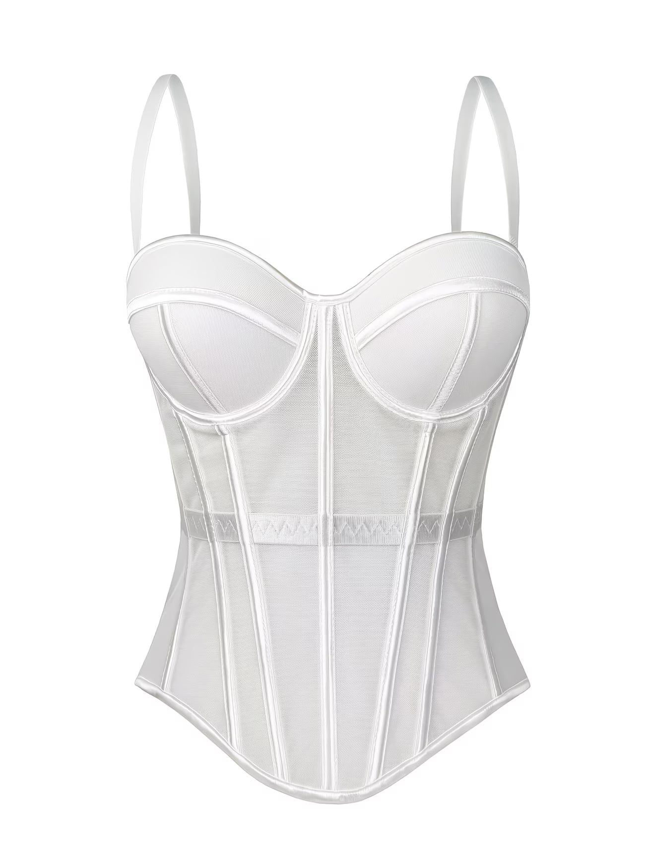 LuxeMesh™ Boned Corset Top | Elegant Sheer Mesh Tube Corset for Women
