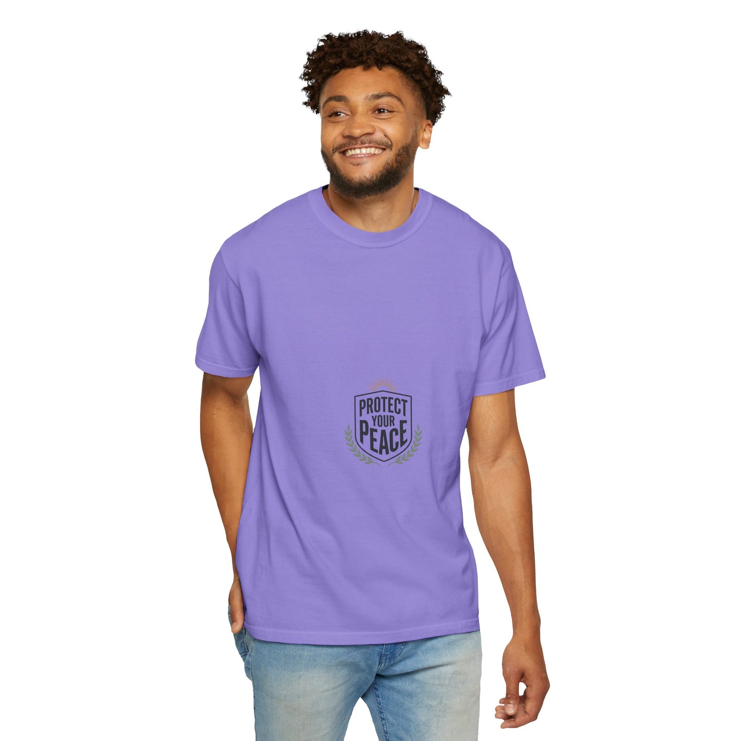 Protect Your Peace T-Shirt — Minimal Shield Graphic, Inspirational Casual Tee