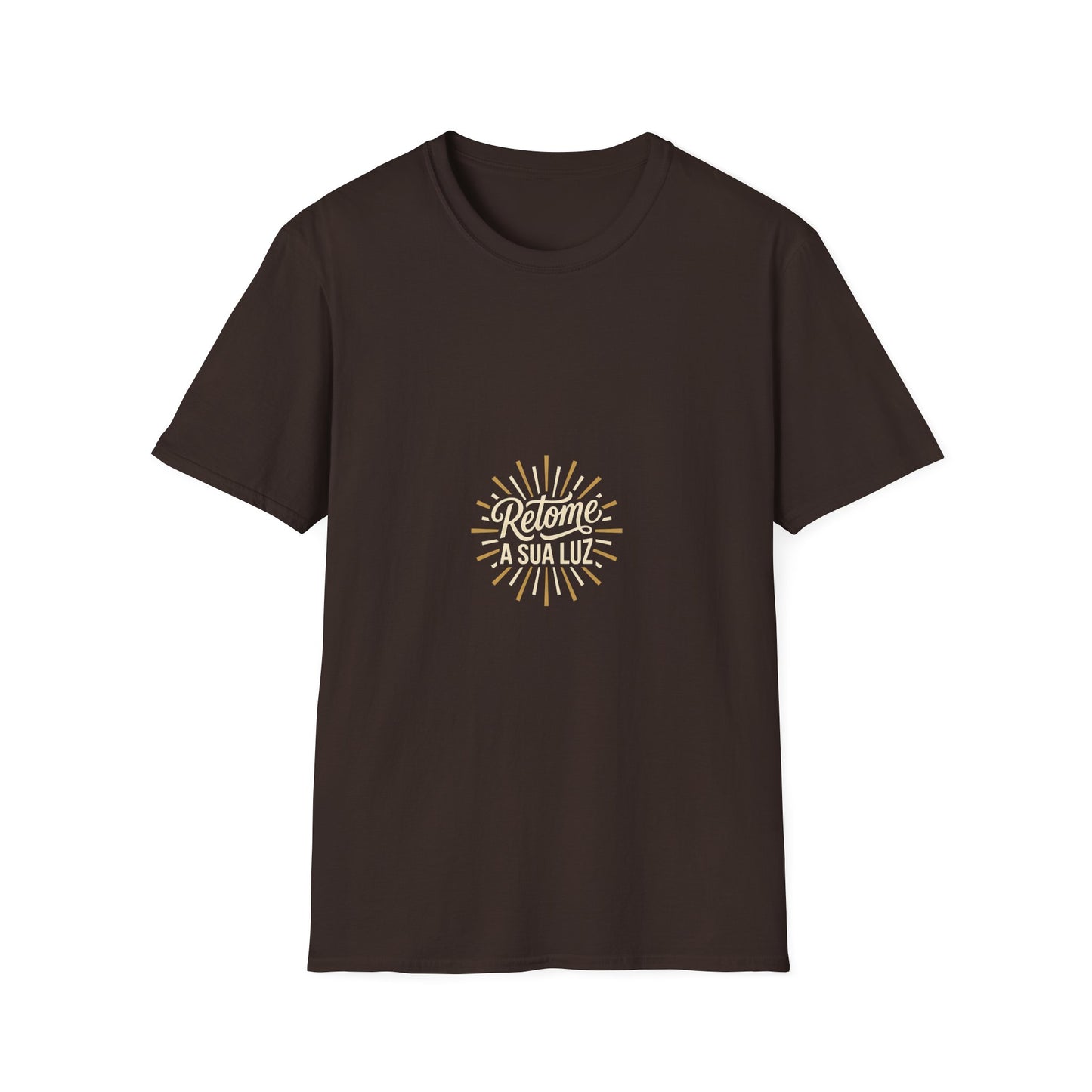 Camiseta — "Retome a sua luz" (Estampa Sunburst)