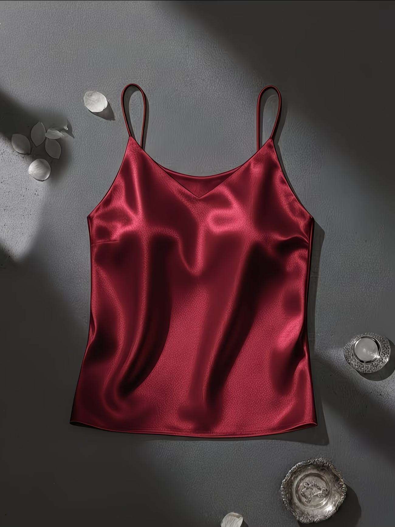 SilkMuse™ Backless Satin Camisole Top | Elegant Solid Color Blazer Base Layer Tank