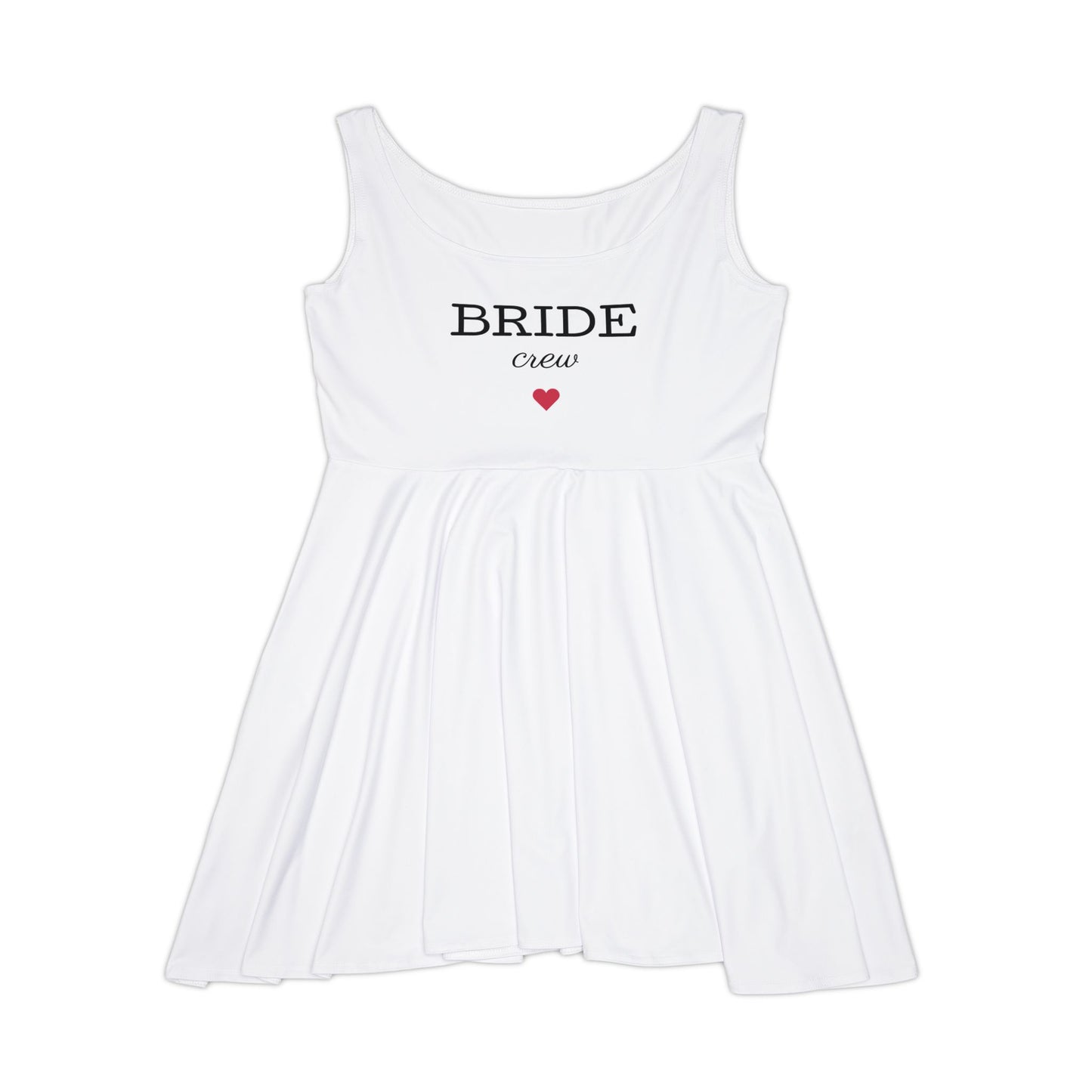 Bride Crew Skater Dress – Bachelorette Party White Bridal Dress with Heart