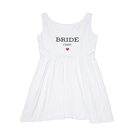 Bride Crew Skater Dress – Bachelorette Party White Bridal Dress with Heart