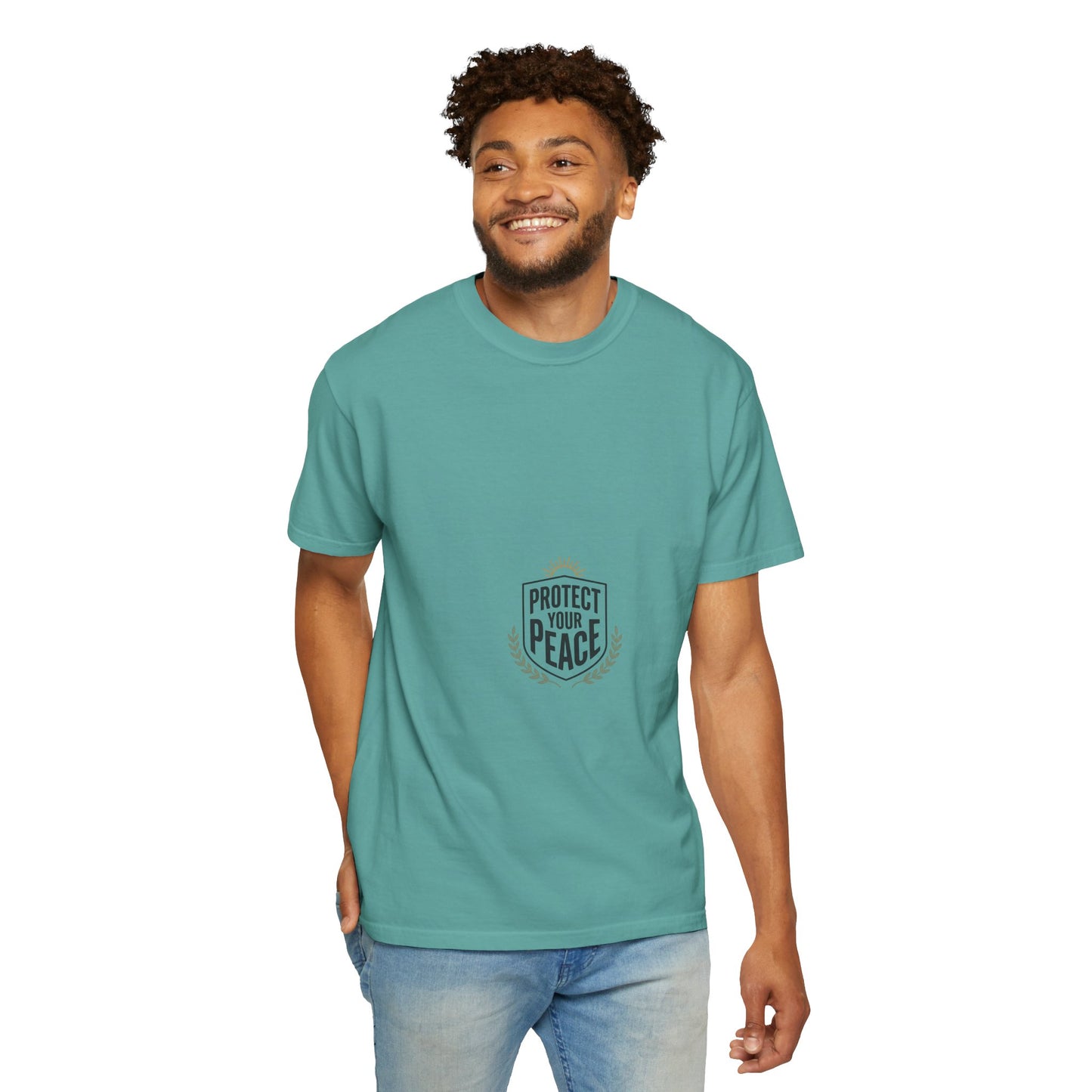 Protect Your Peace T-Shirt — Minimal Shield Graphic, Inspirational Casual Tee