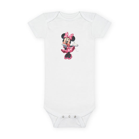 Minnie Mouse Pink Bow Baby Onesie — Cute Disney Character Infant Bodysuit