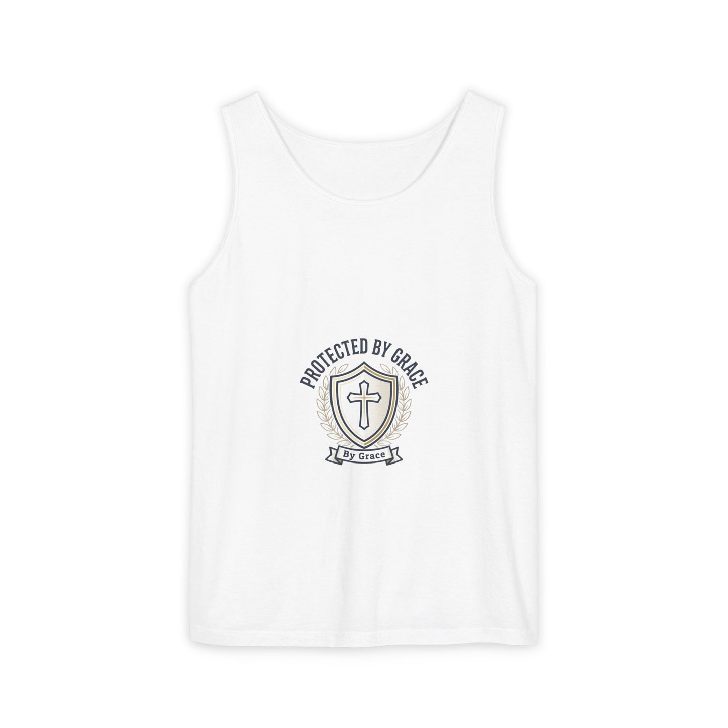 Protected by Grace Cross Tank Top — Christian Faith Graphic
