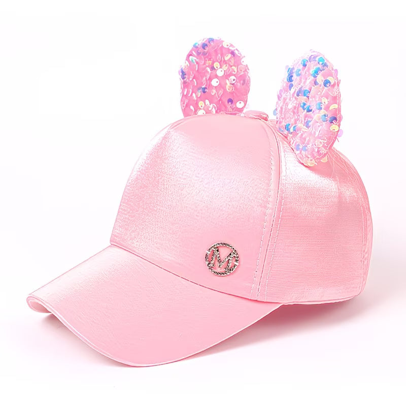 Big Ears Cartoon Sunshade Baseball Cap | Cute M Letter Adjustable Hat
