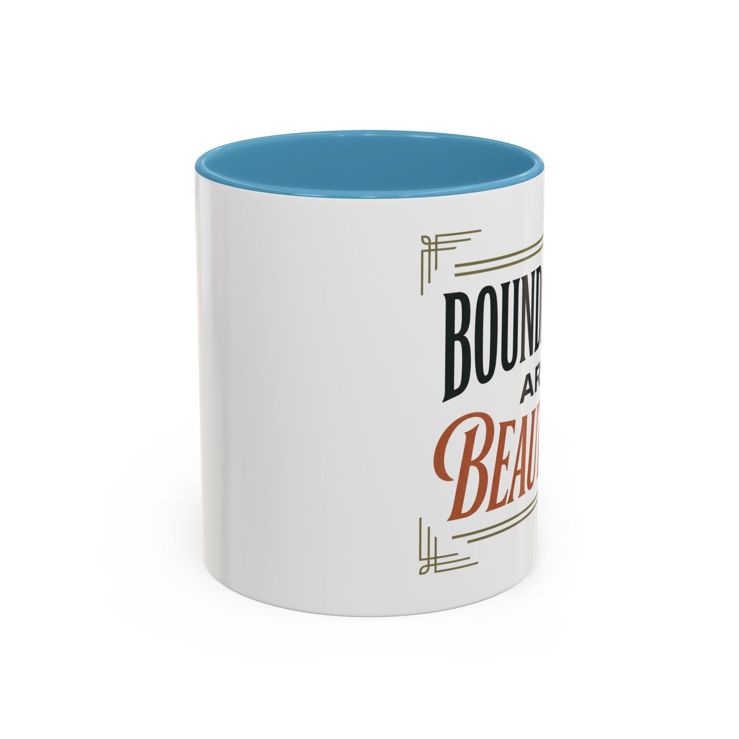 Boundaries Are Beautiful Accent Coffee Mug — Inspirational Self-Care Coffee Cup (11/15oz)