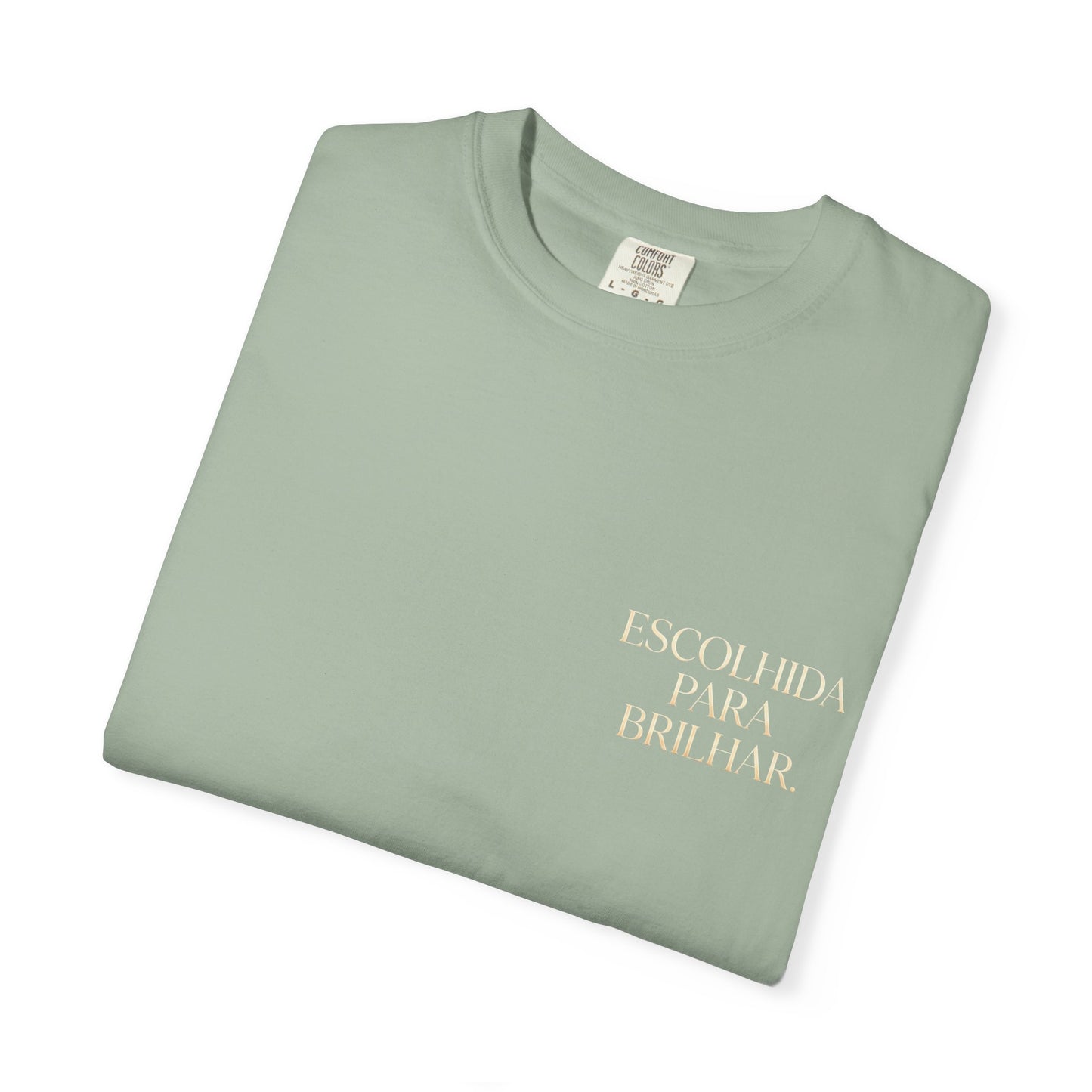 T-shirt tingida em peça "Escolhida Para Brilhar"