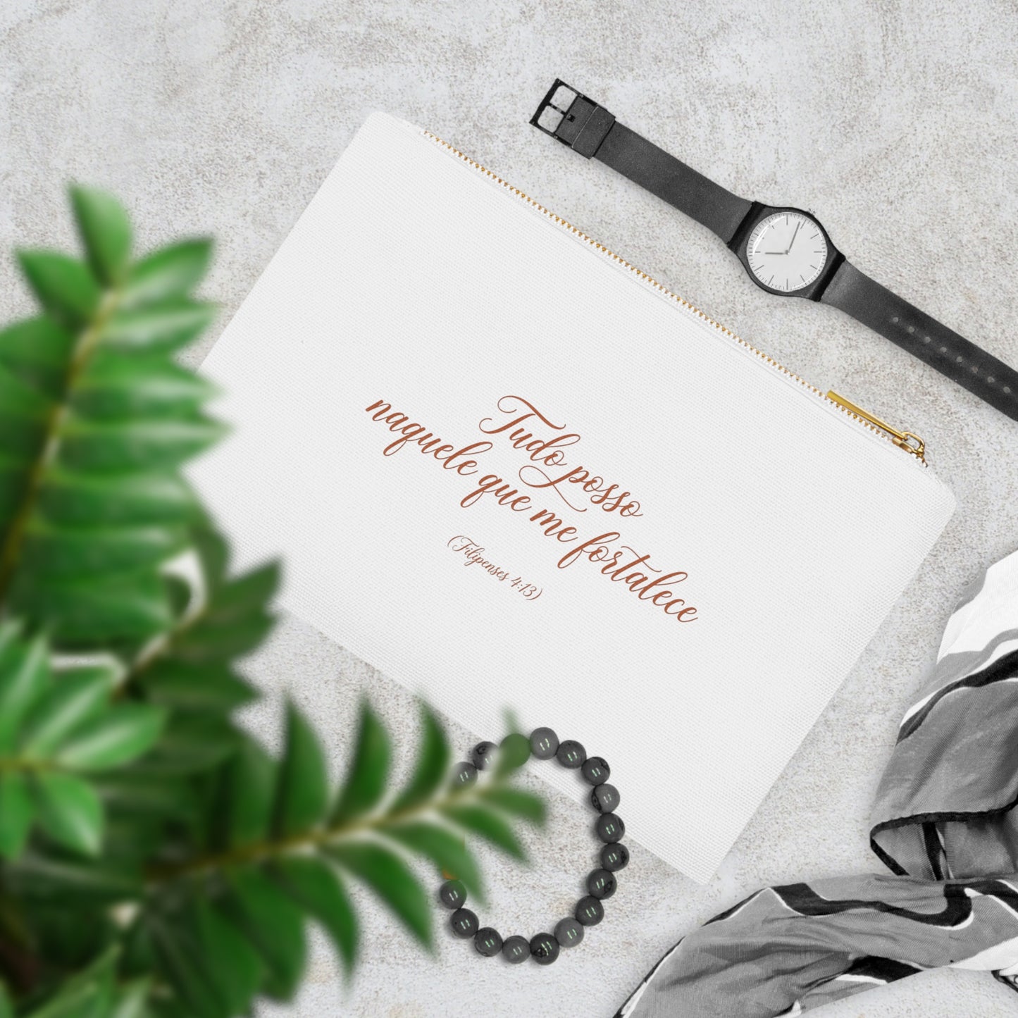 Necessaire Cristã Personalizada – "Tudo Posso Naquele Que Me Fortalece" (Filipenses 4:13)