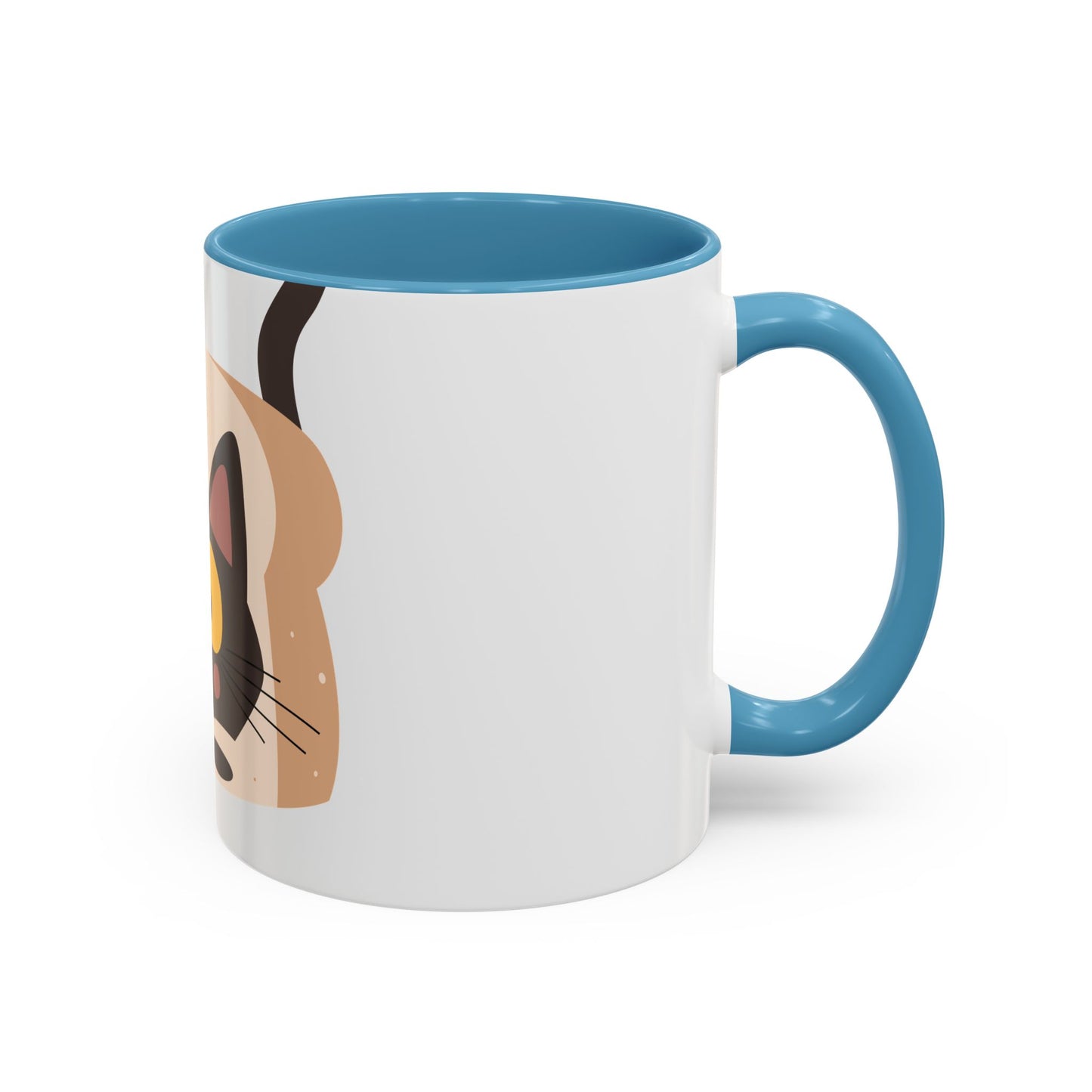 Cat in Toast Accent Coffee Mug – Cute Black Cat Breakfast Mug (11/15oz)
