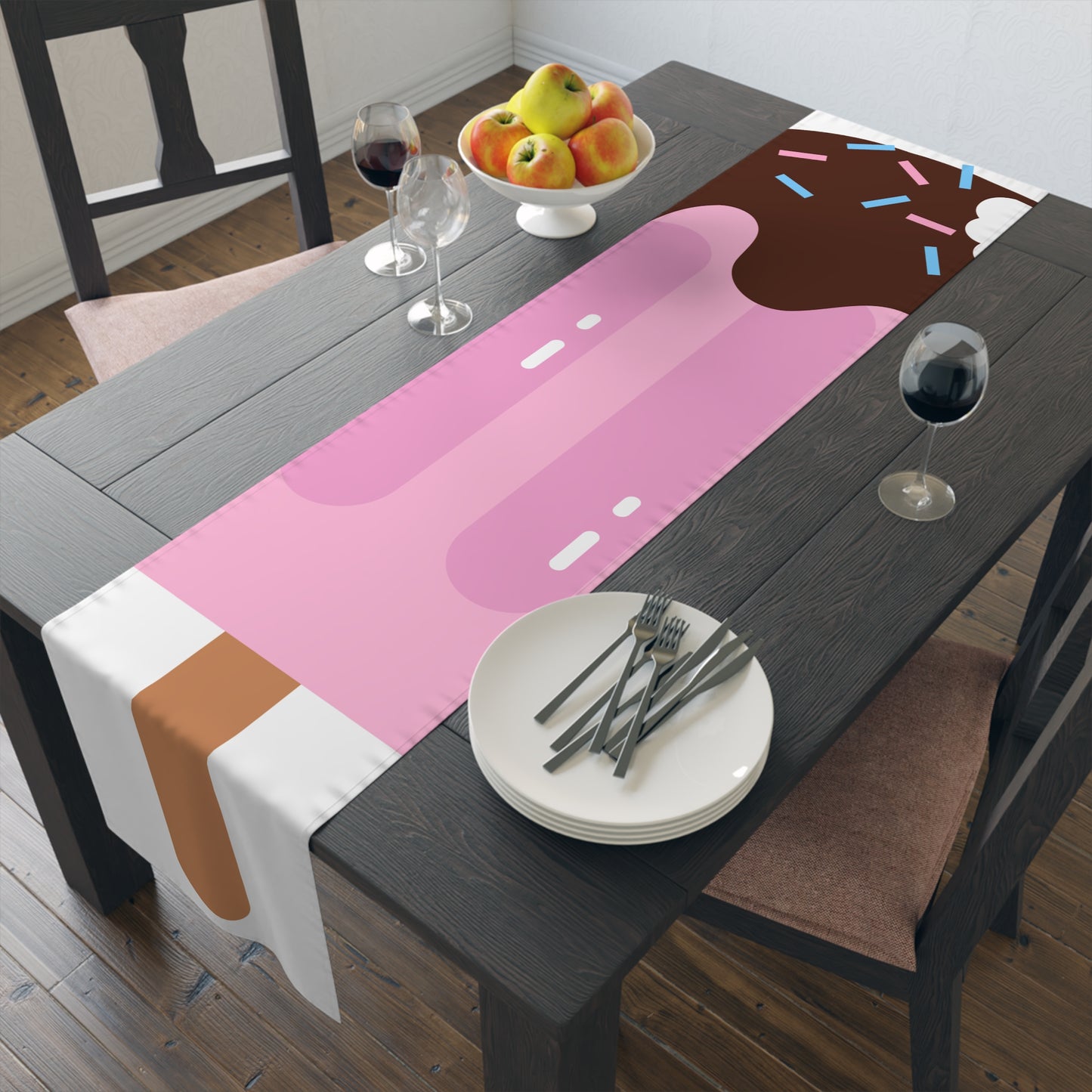 Pink Ice Pop Table Runner – Cute Popsicle Summer Dining Decor