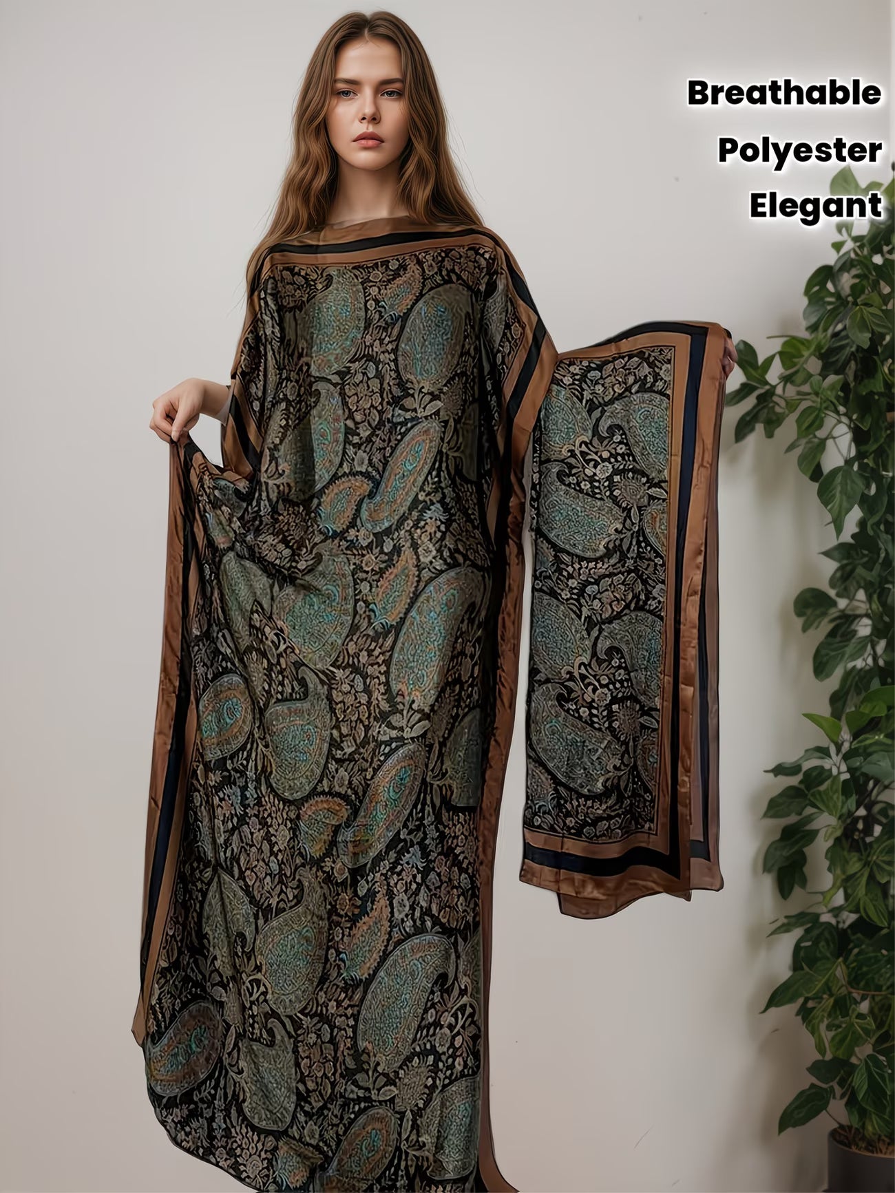 NoorLuxe™ Summer Kaftan Abaya | Elegant Belted Modest Maxi Dress for Women