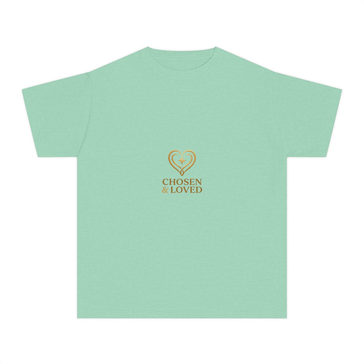 Youth Tee - "Chosen & Loved" Heart Design (Christian Inspirational)