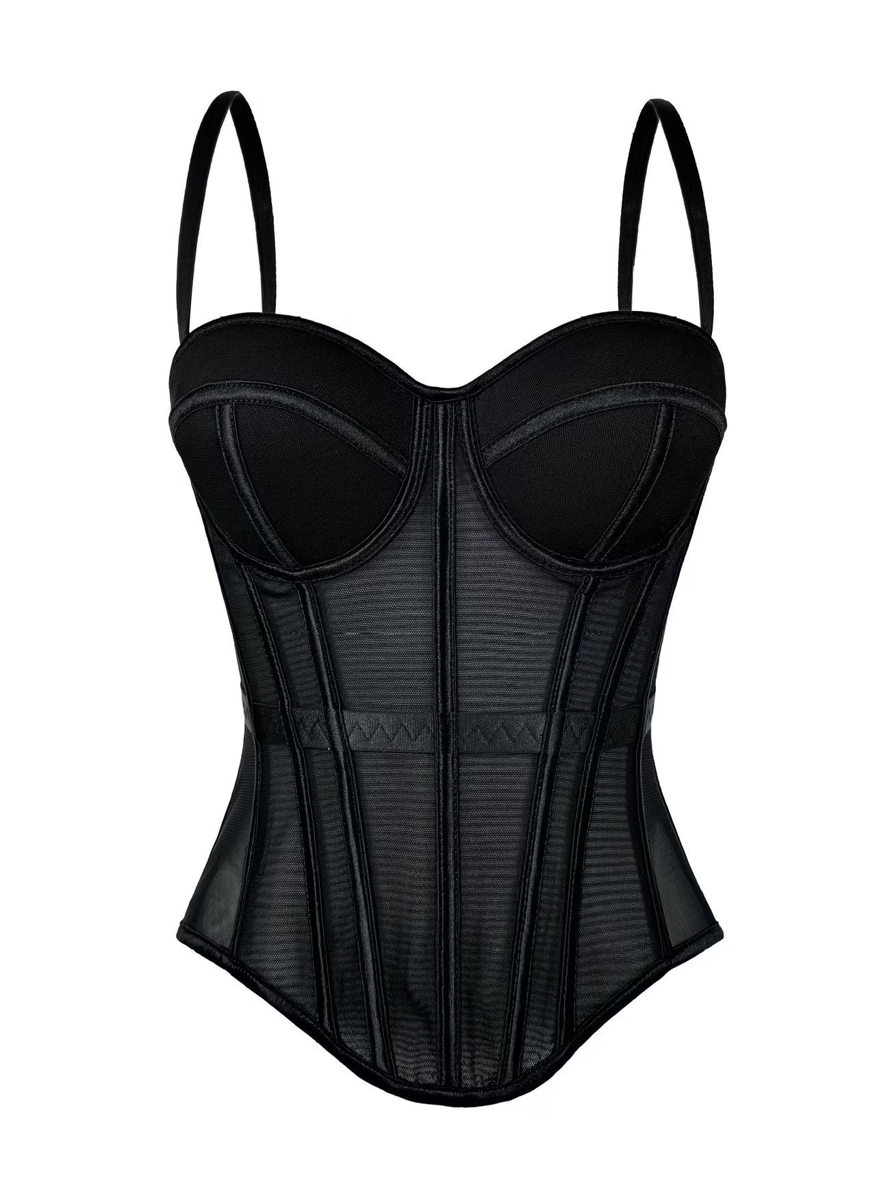 LuxeMesh™ Boned Corset Top | Elegant Sheer Mesh Tube Corset for Women