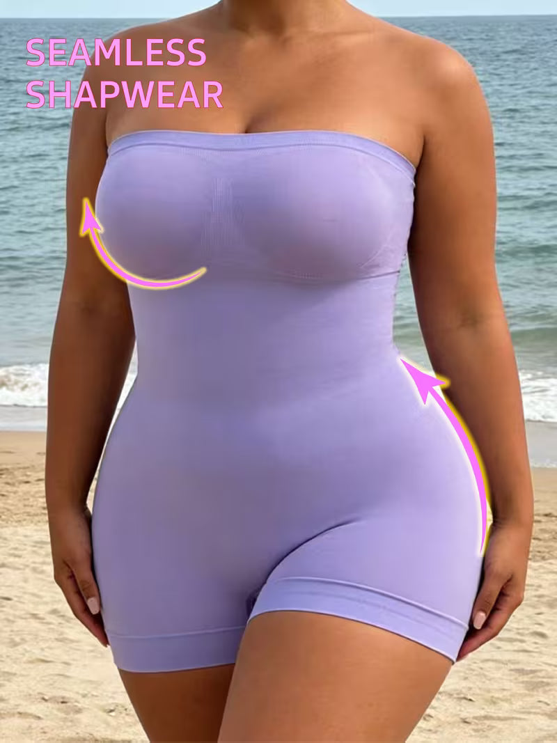 Curve Sculpt™ Plus Size Tube Top Bodysuit | Waist-Cinching Butt-Lifting Shapewear for Spring & Summer