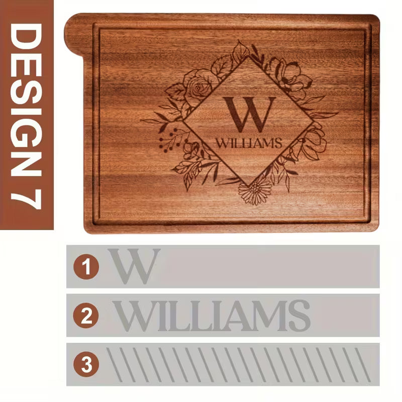 Personalized Wooden Cutting Board | Custom Engraved Kitchen Chopping Board