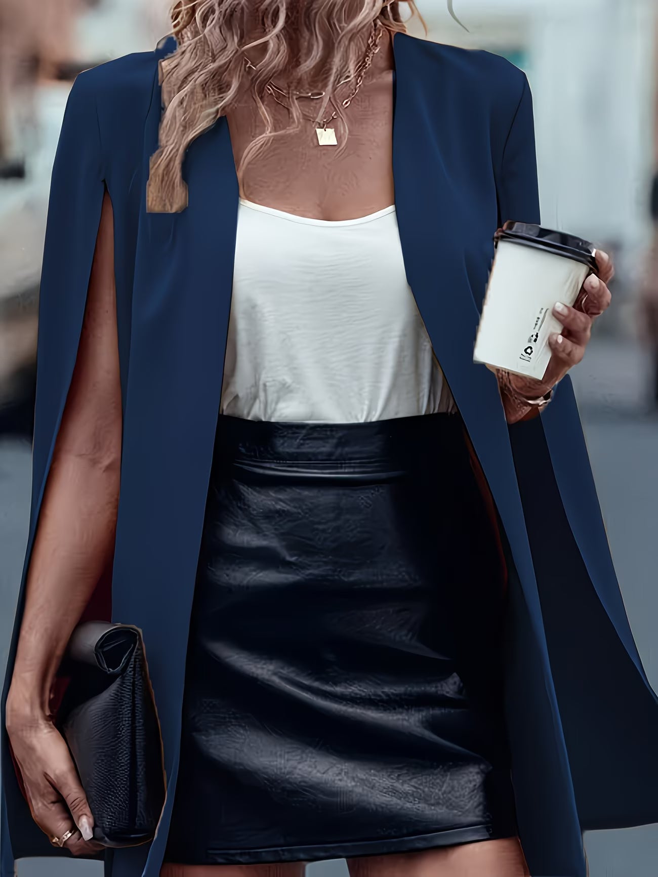 LuxeGrace™ Solid Color Shawl Blazer | Elegant Casual Layer for Women