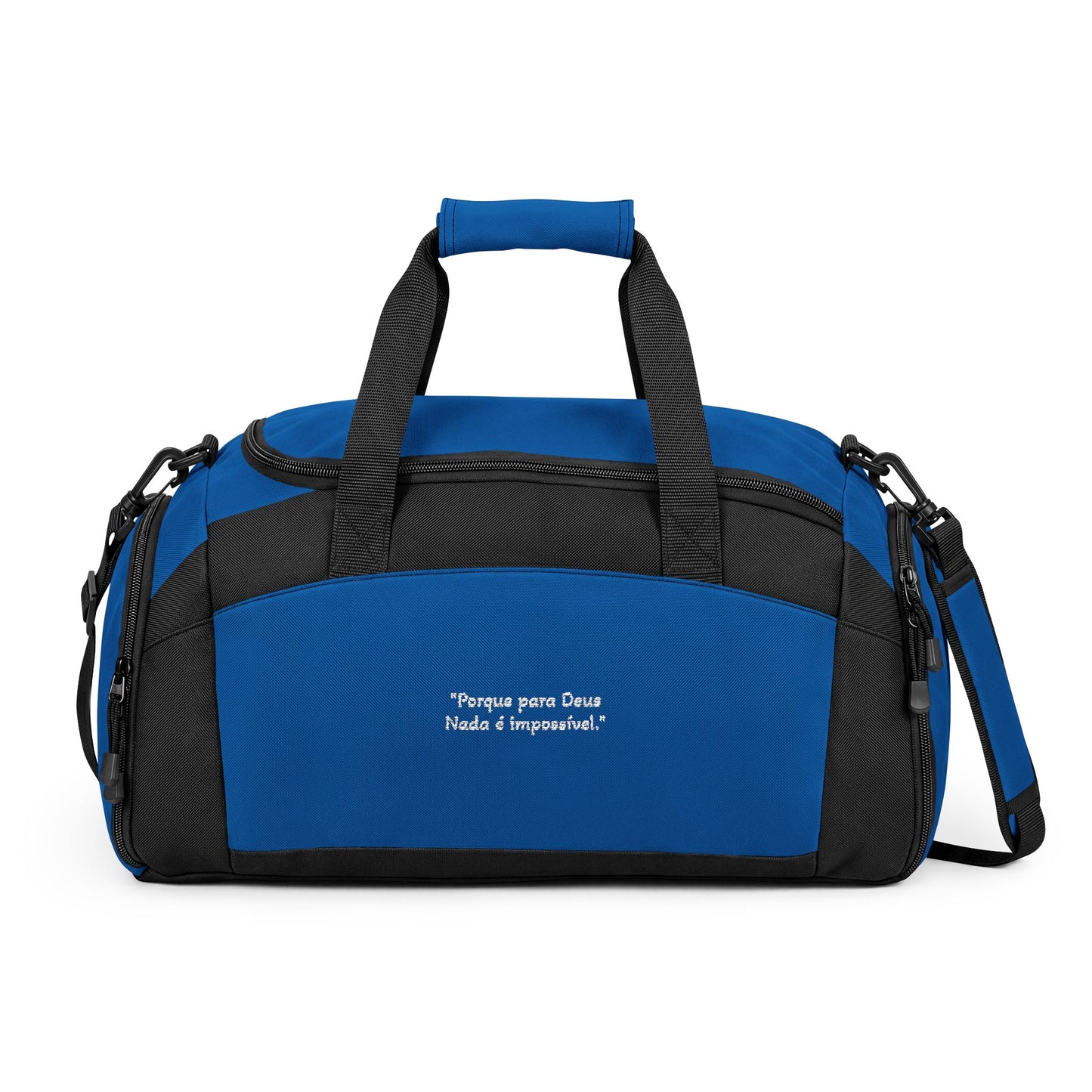 Bolsa de Academia Bordada – "Porque Para Deus Nada é Impossível"