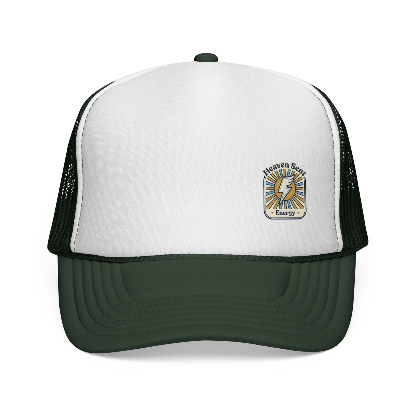 Vintage Lightning Bolt Trucker Cap — Wilderness Energy Patch